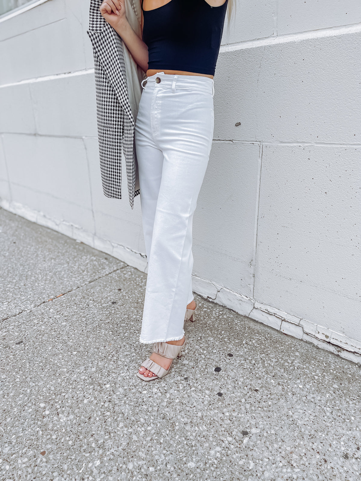 Free Fall High-Waist Pants - Salt Crystal