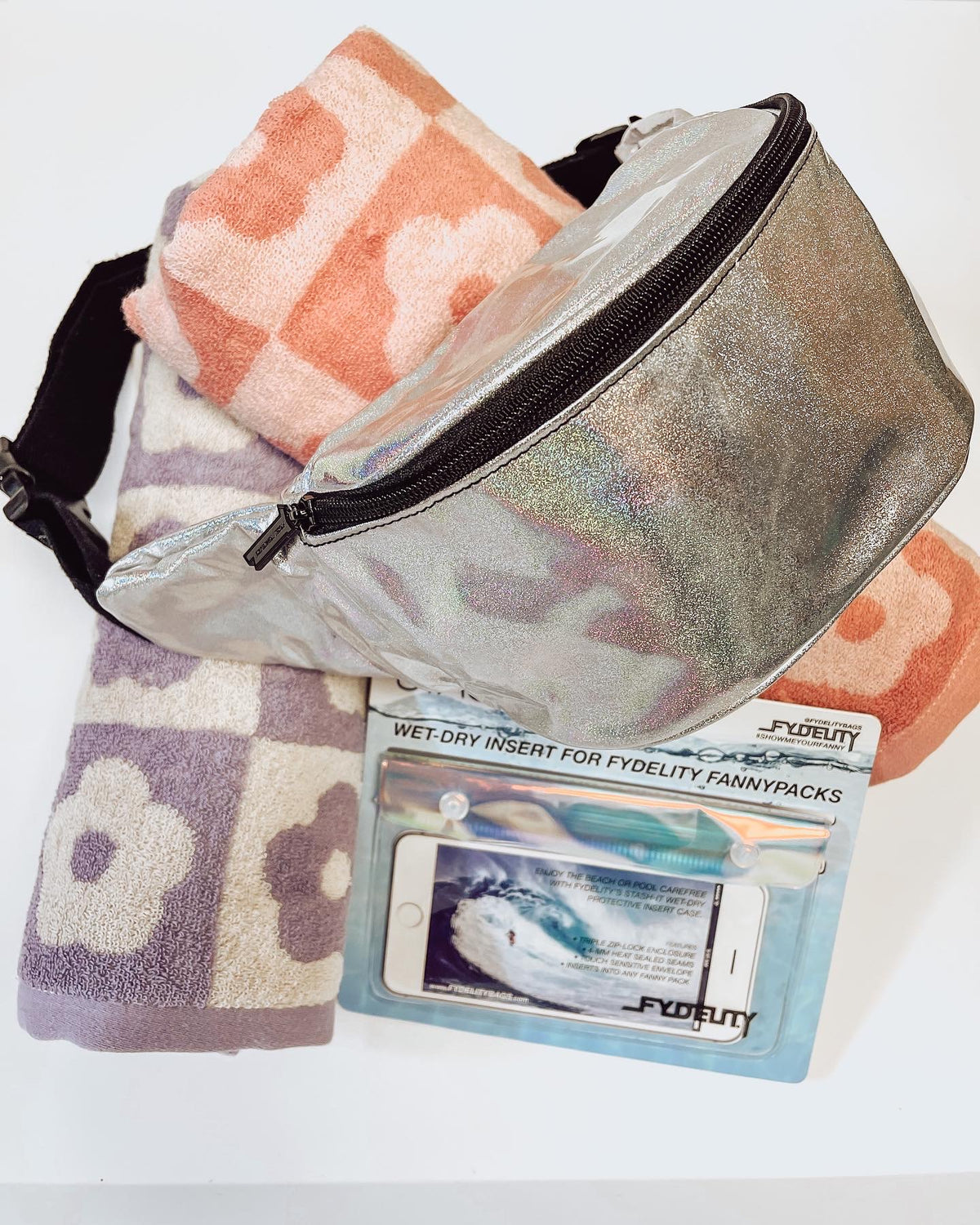 Floral Checked Beach Towel