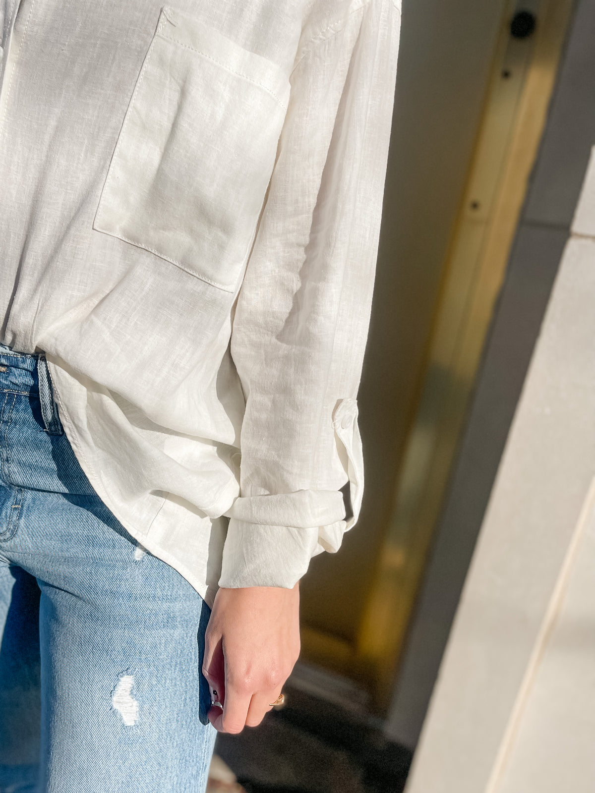 Relaxed Fit Button Down Linen Shirt