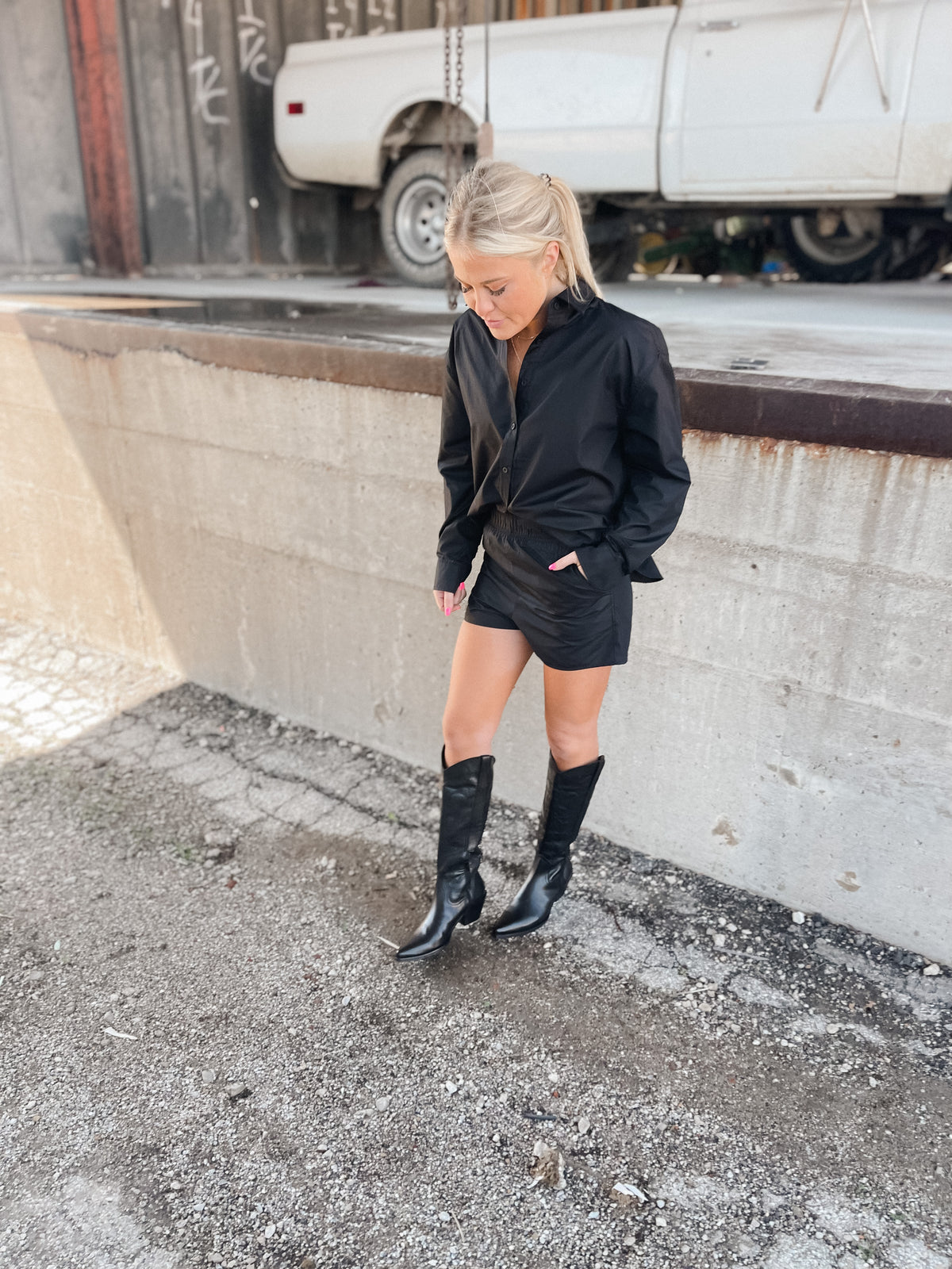 Black Oversized Button Up Shirt