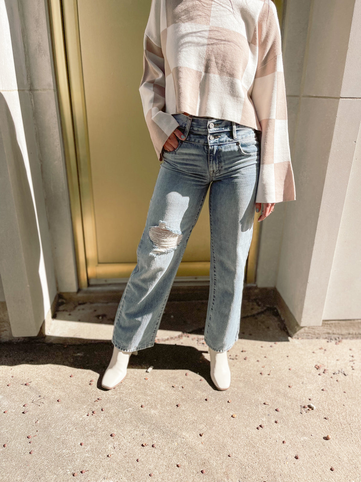 Logan Double Waistband Dad Jean