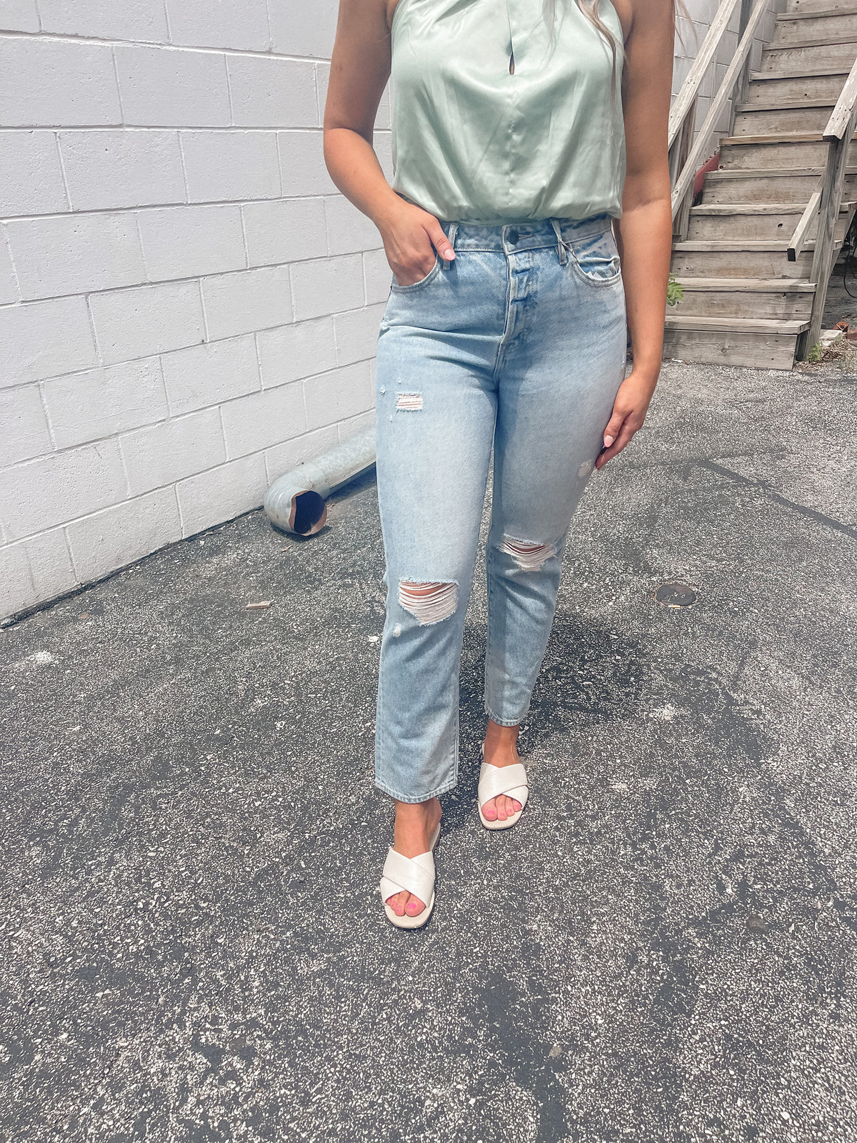 Tracey High Rise Straight Jeans