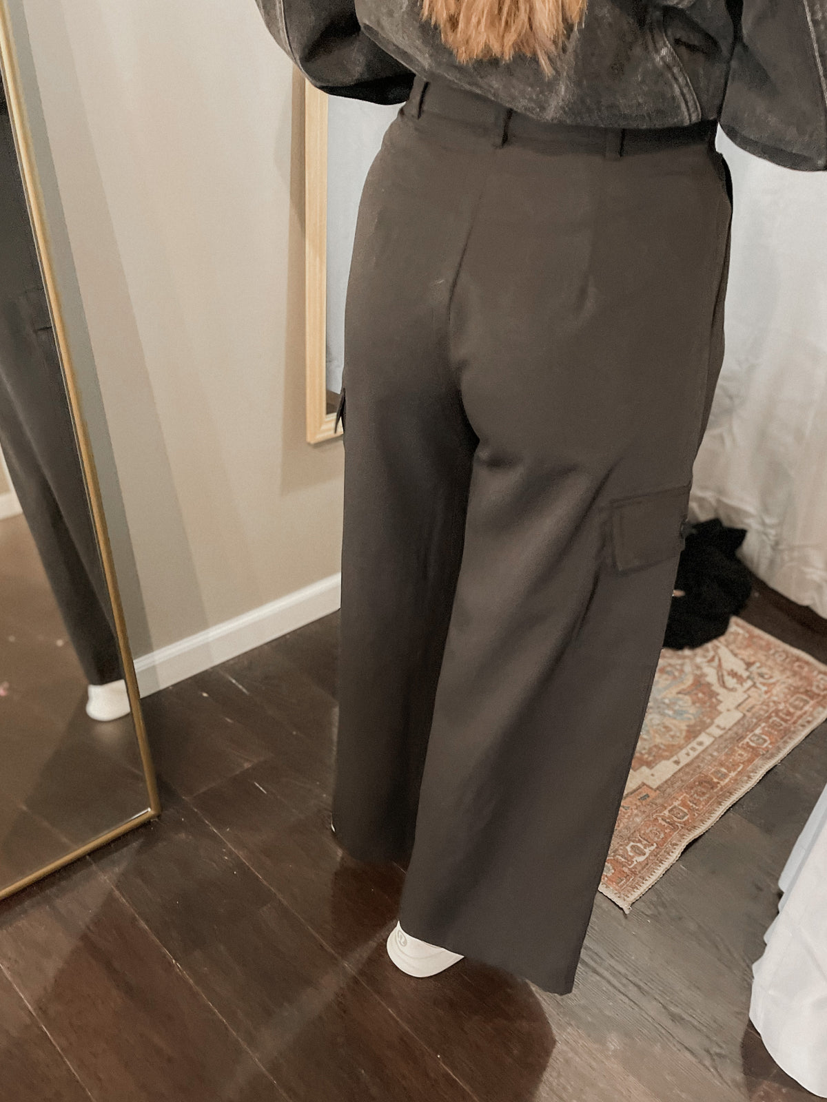 Black Wide Leg Cargo Pants