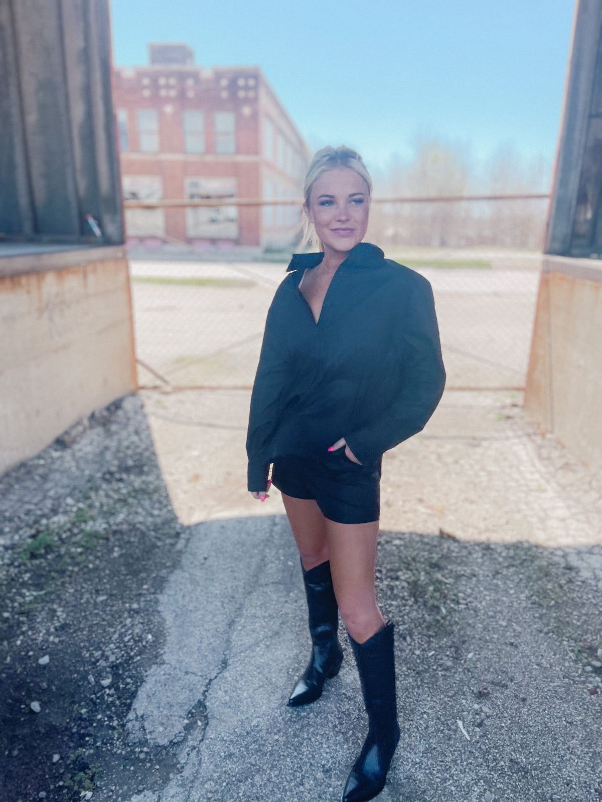 Black Oversized Button Up Shirt