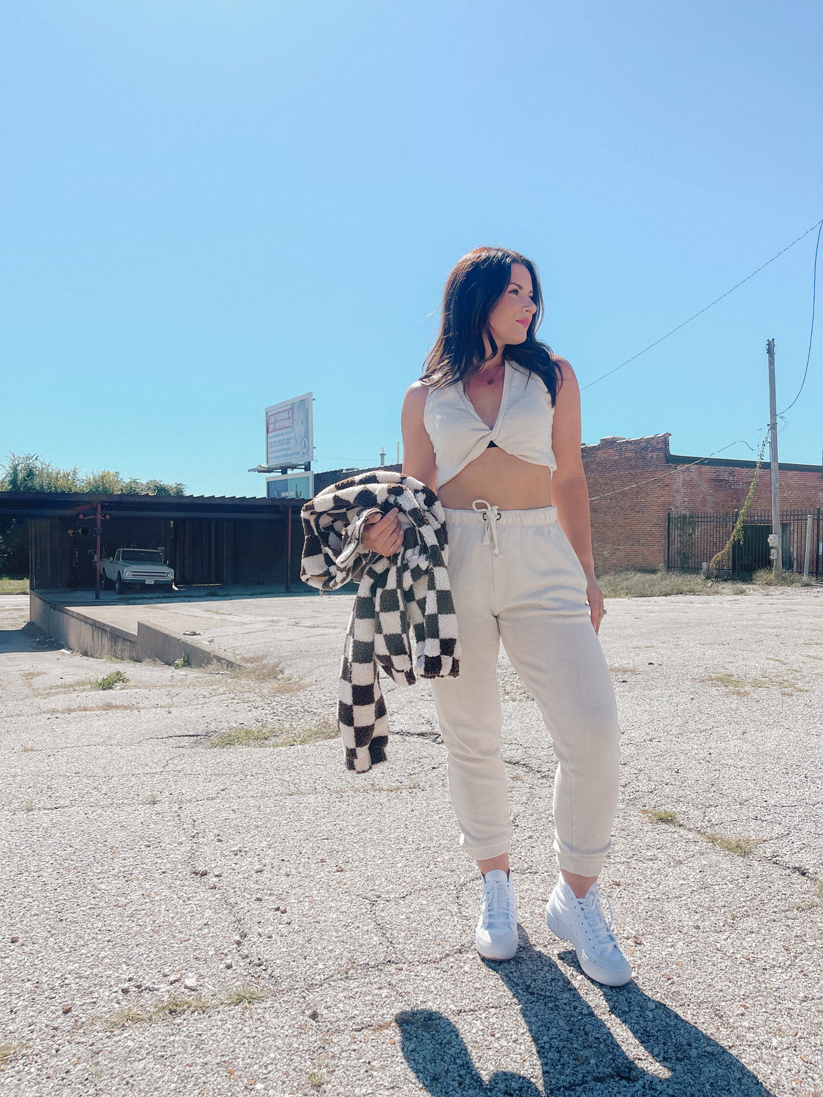 Pearl Burnout Surplice Crop Top