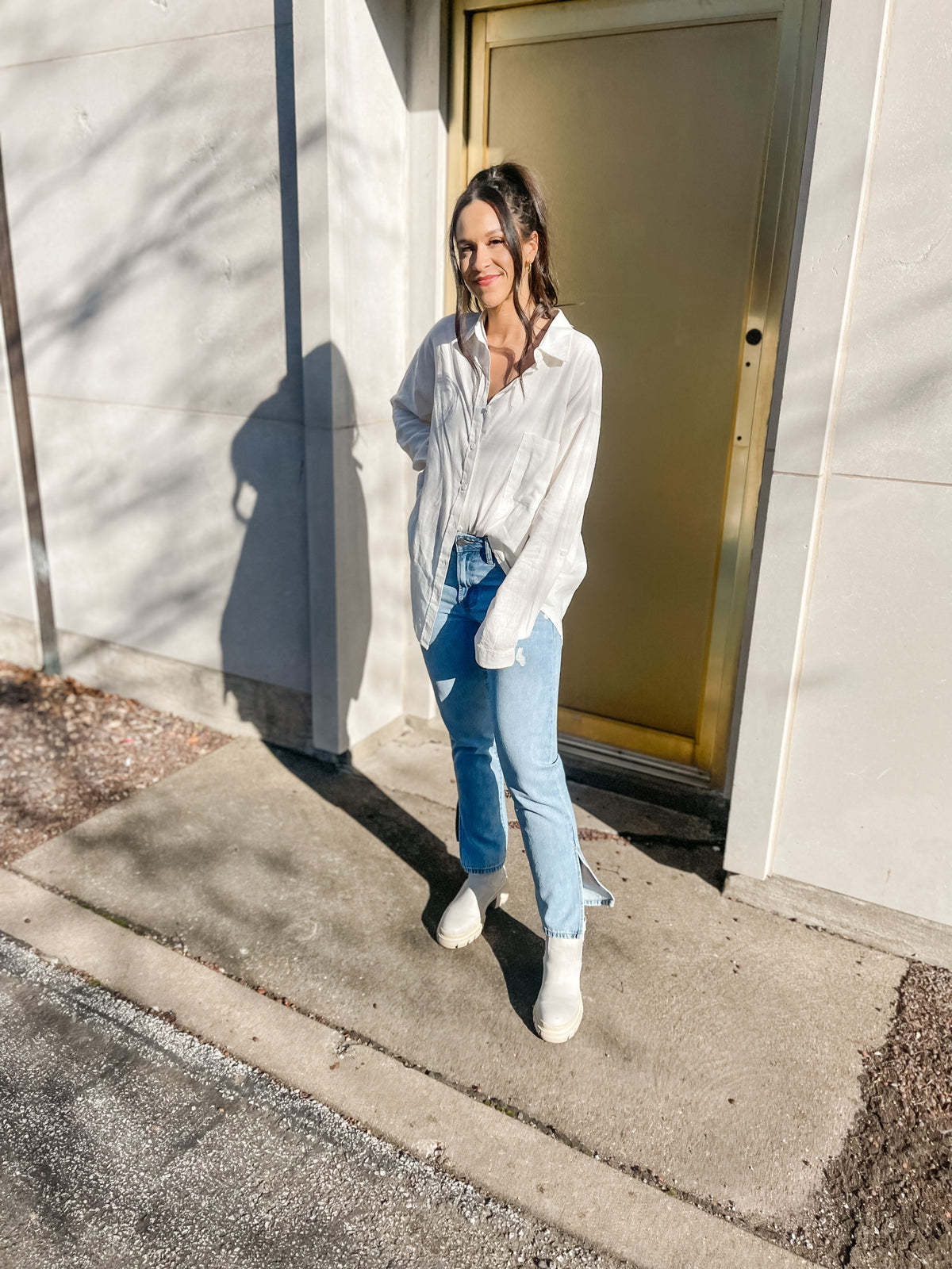 Relaxed Fit Button Down Linen Shirt