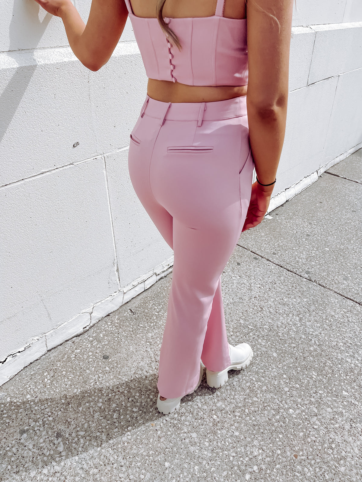 Pink Corset Style Crop Top