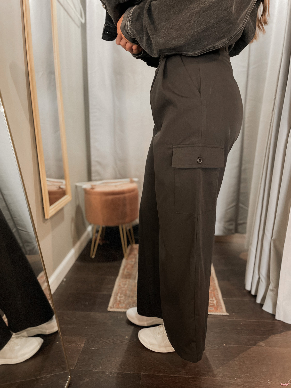 Black Wide Leg Cargo Pants