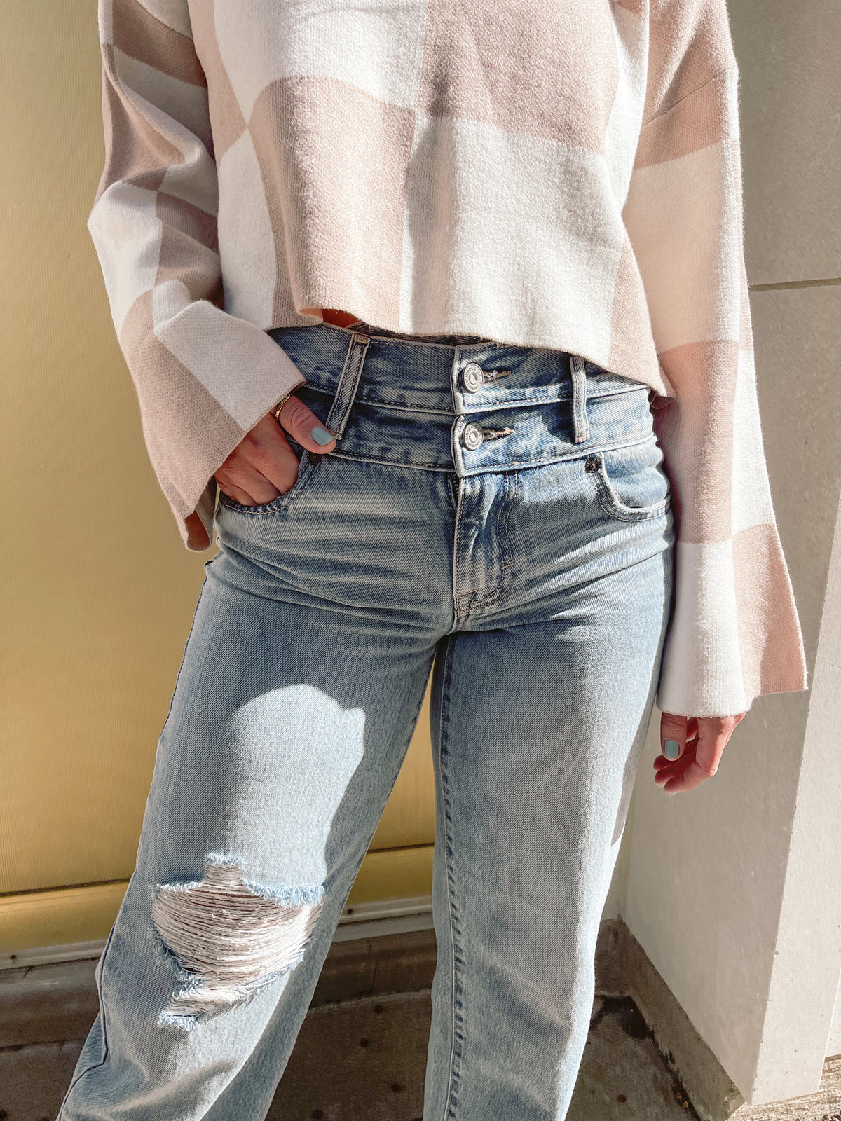 Logan Double Waistband Dad Jean