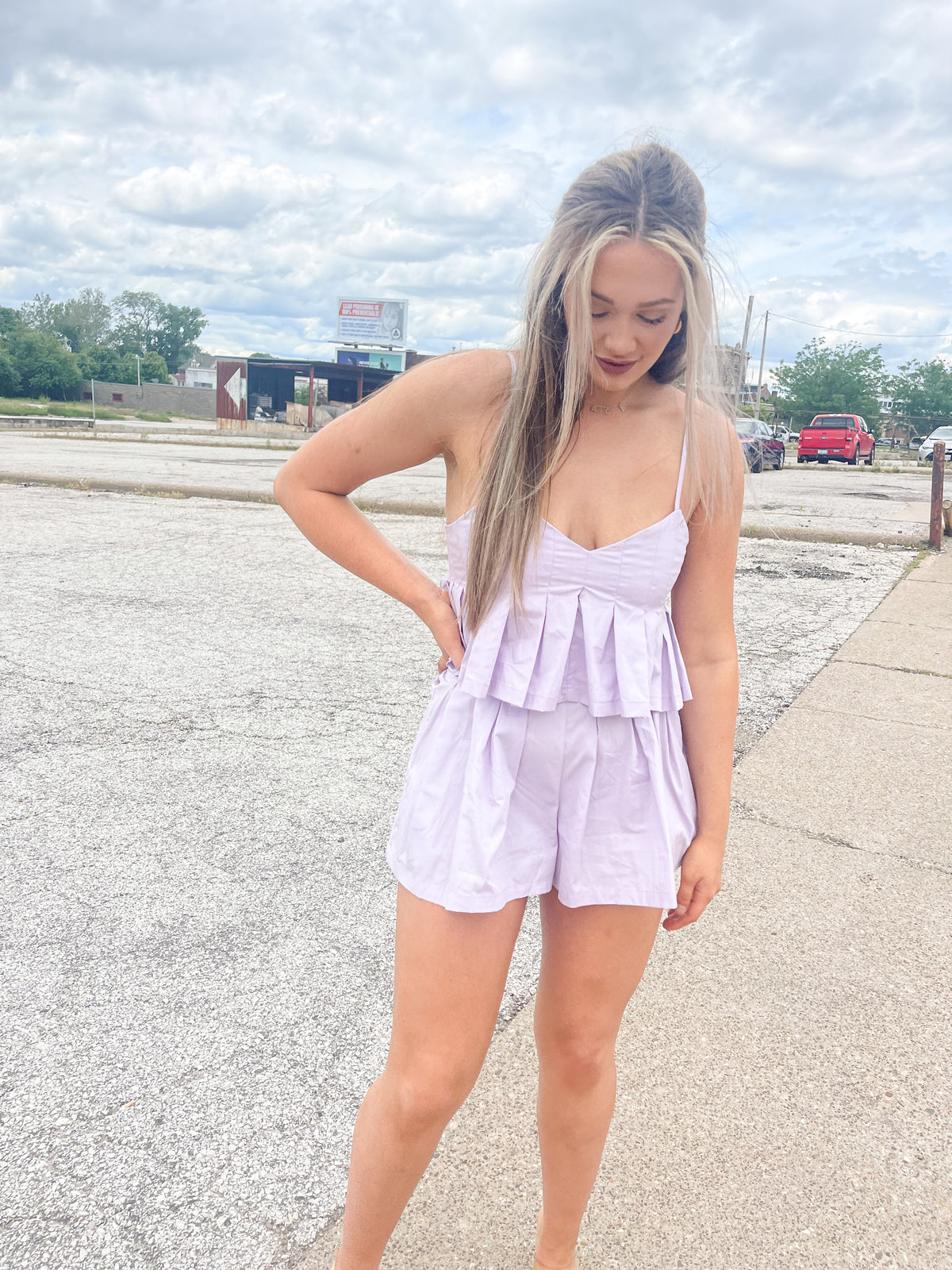 Lavender Skort & Crop Top Set