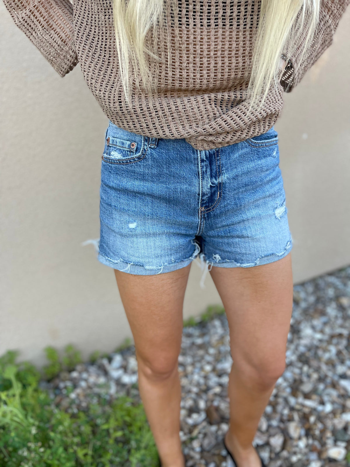 Troublemaker High Rise Denim Shorts