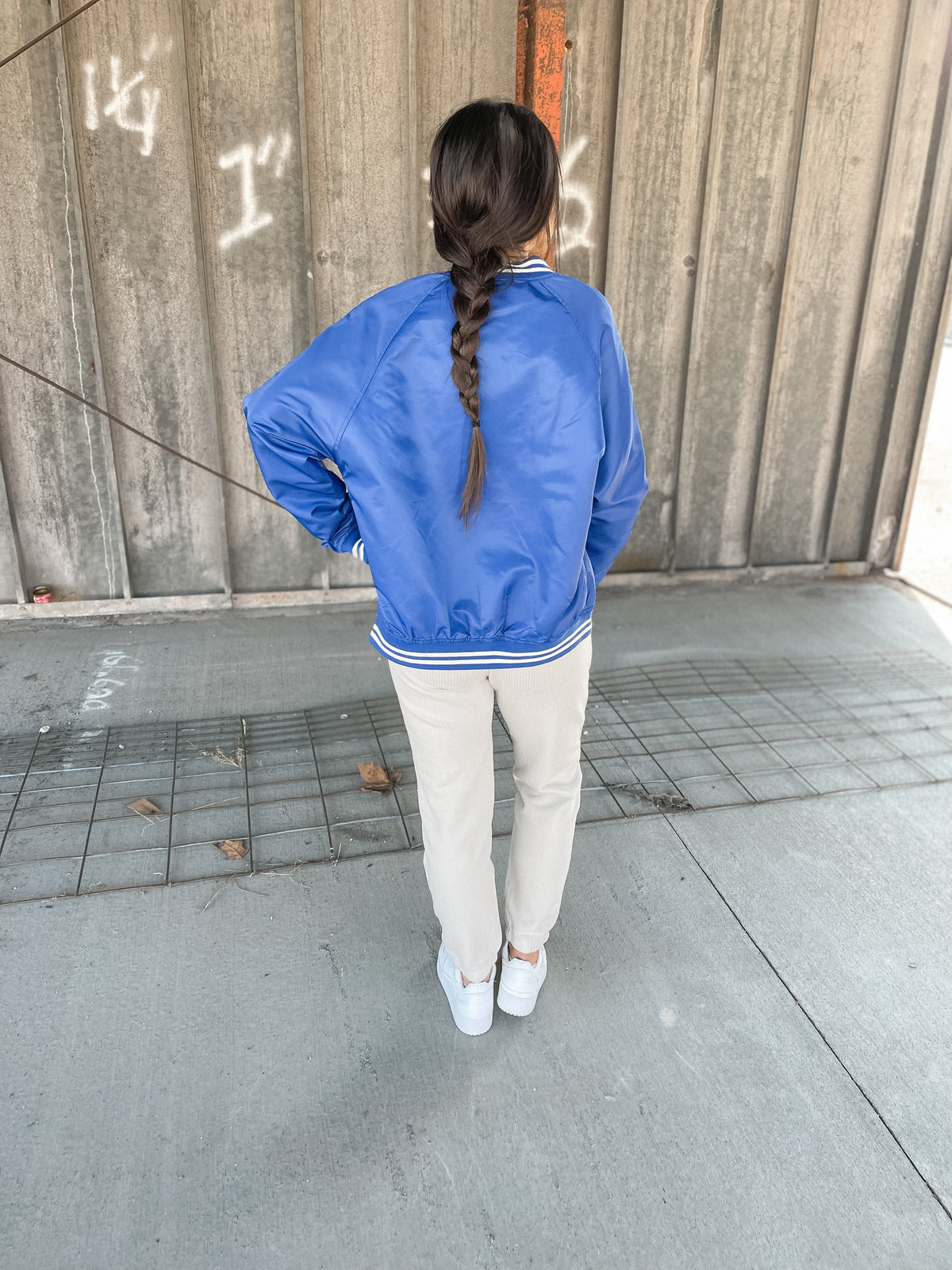 Royal Blue Varsity Bomber Jacket