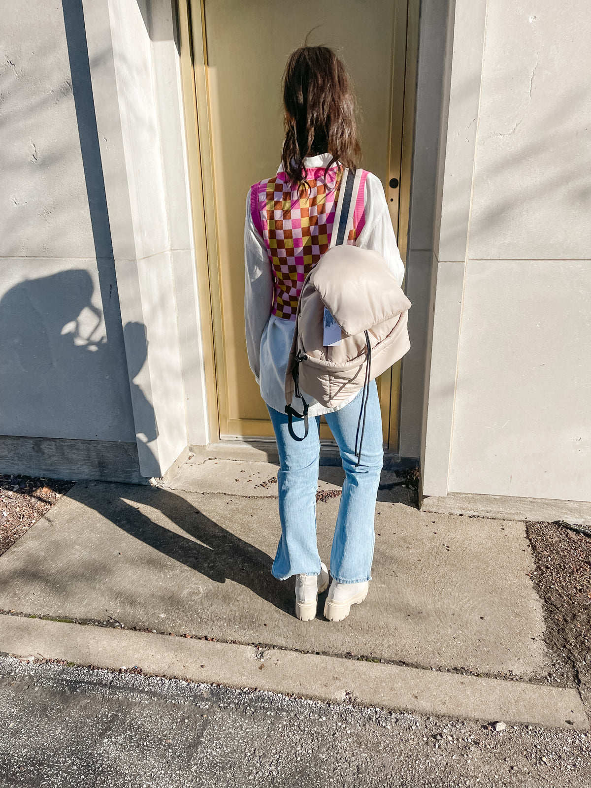 Pink Checkered Sweater Vest