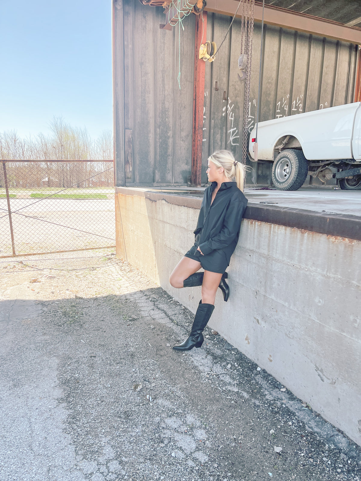 Black Oversized Button Up Shirt
