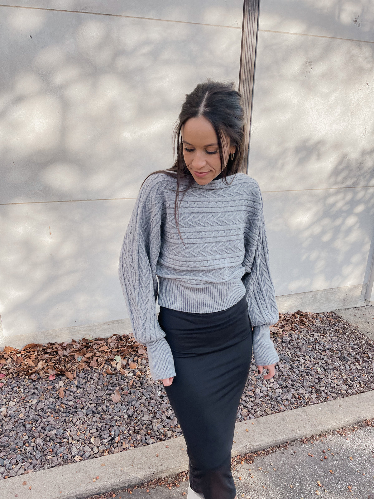 Cropped Dolman Sleeve Sweater