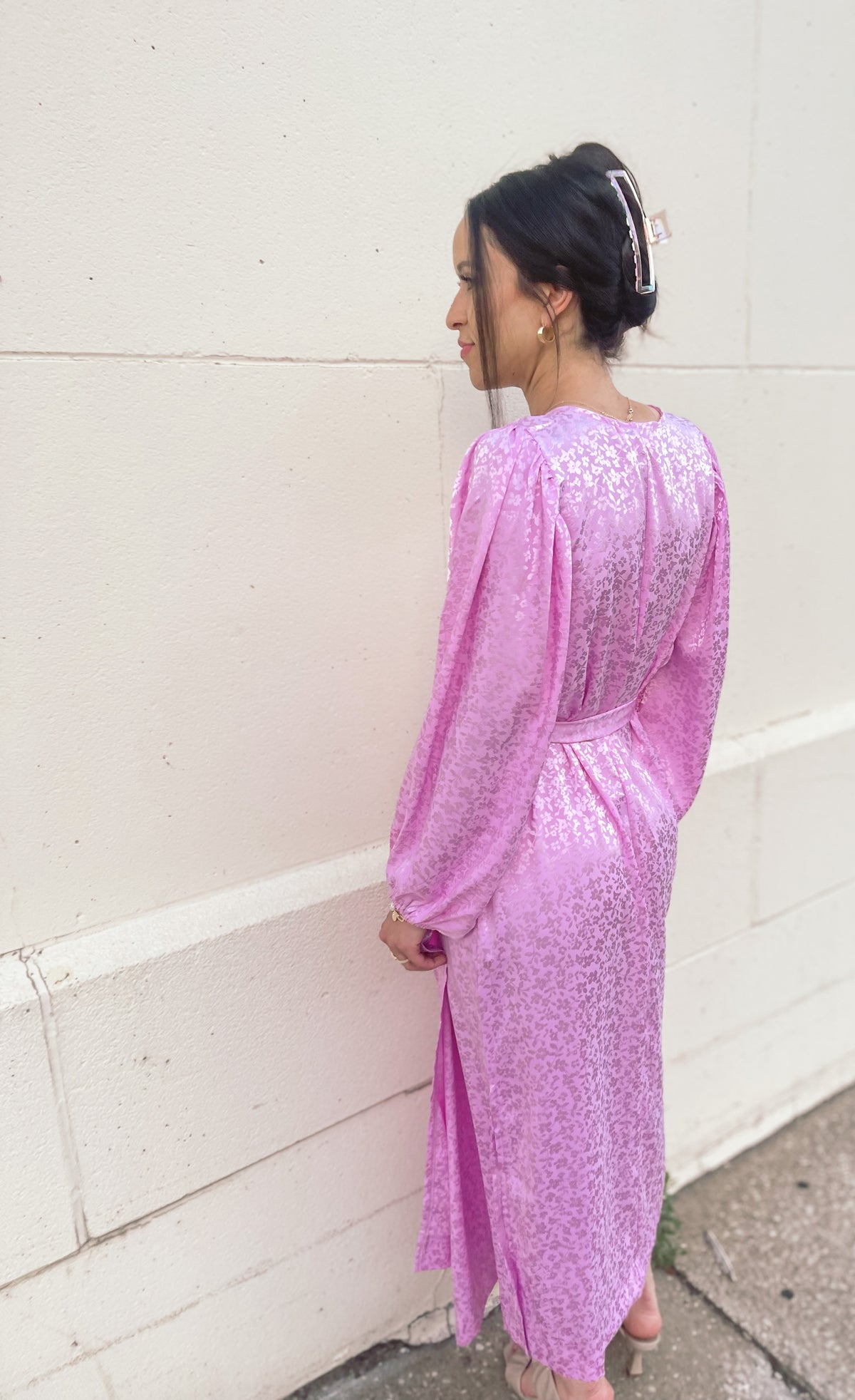 Pale Pink Kimono Style Wrap Dress