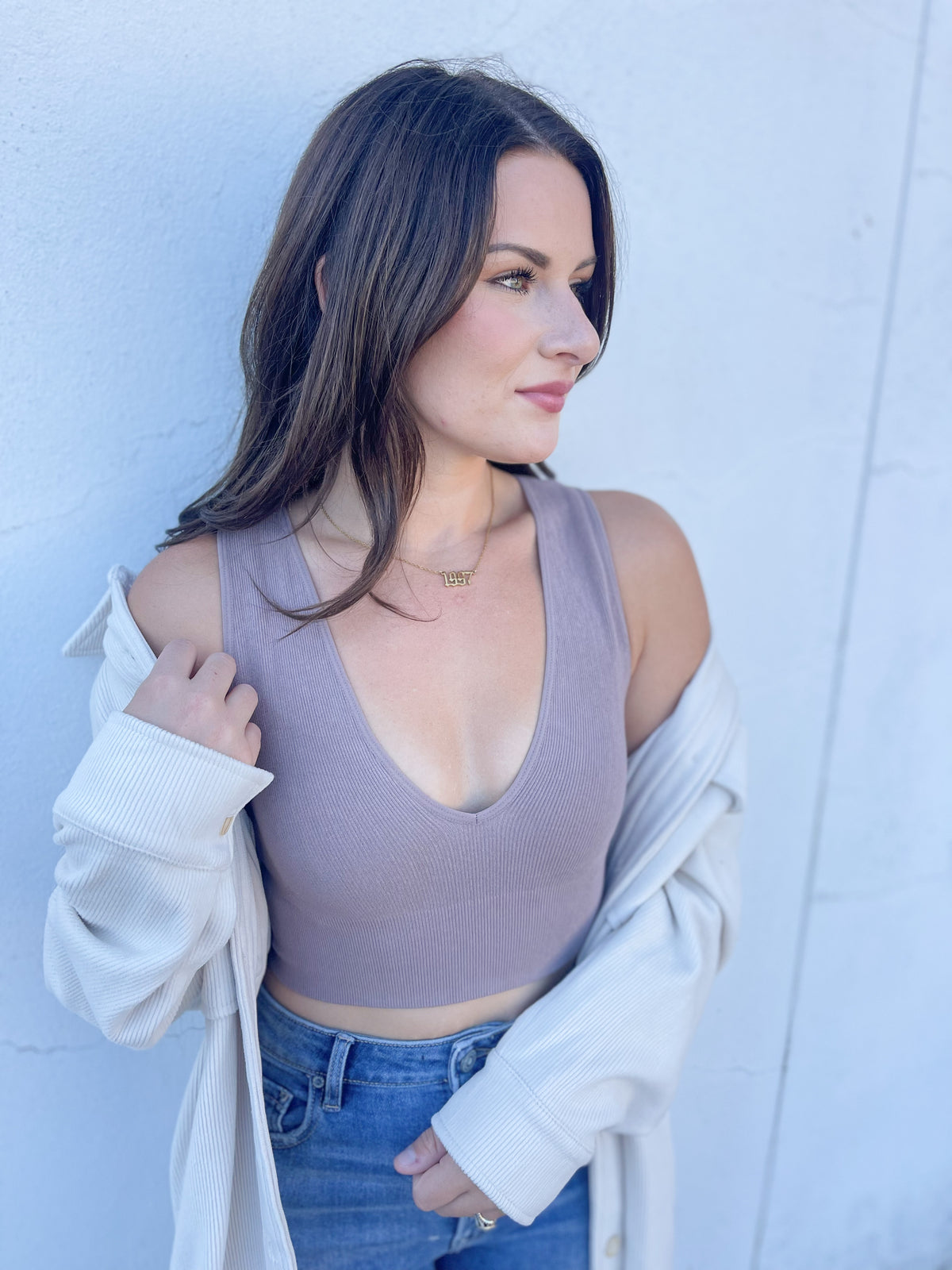 Light Mocha Deep V Brami