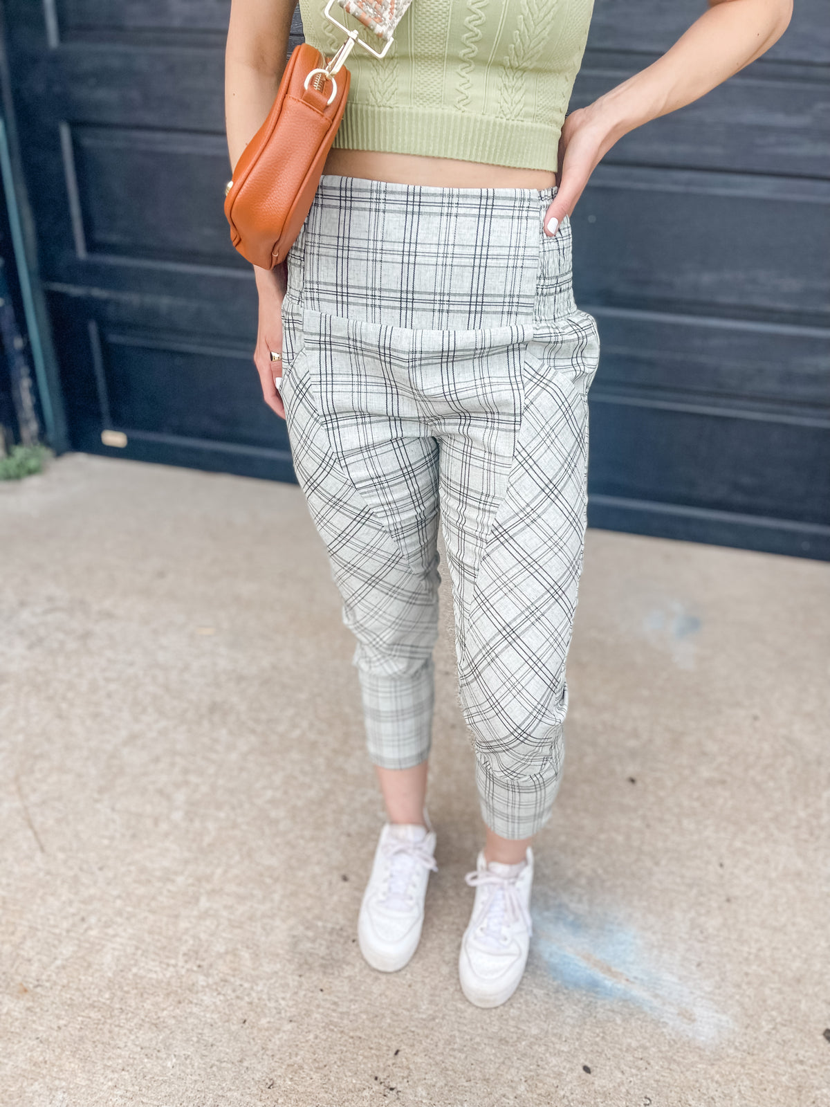 Plaid Pencil Leg Pants