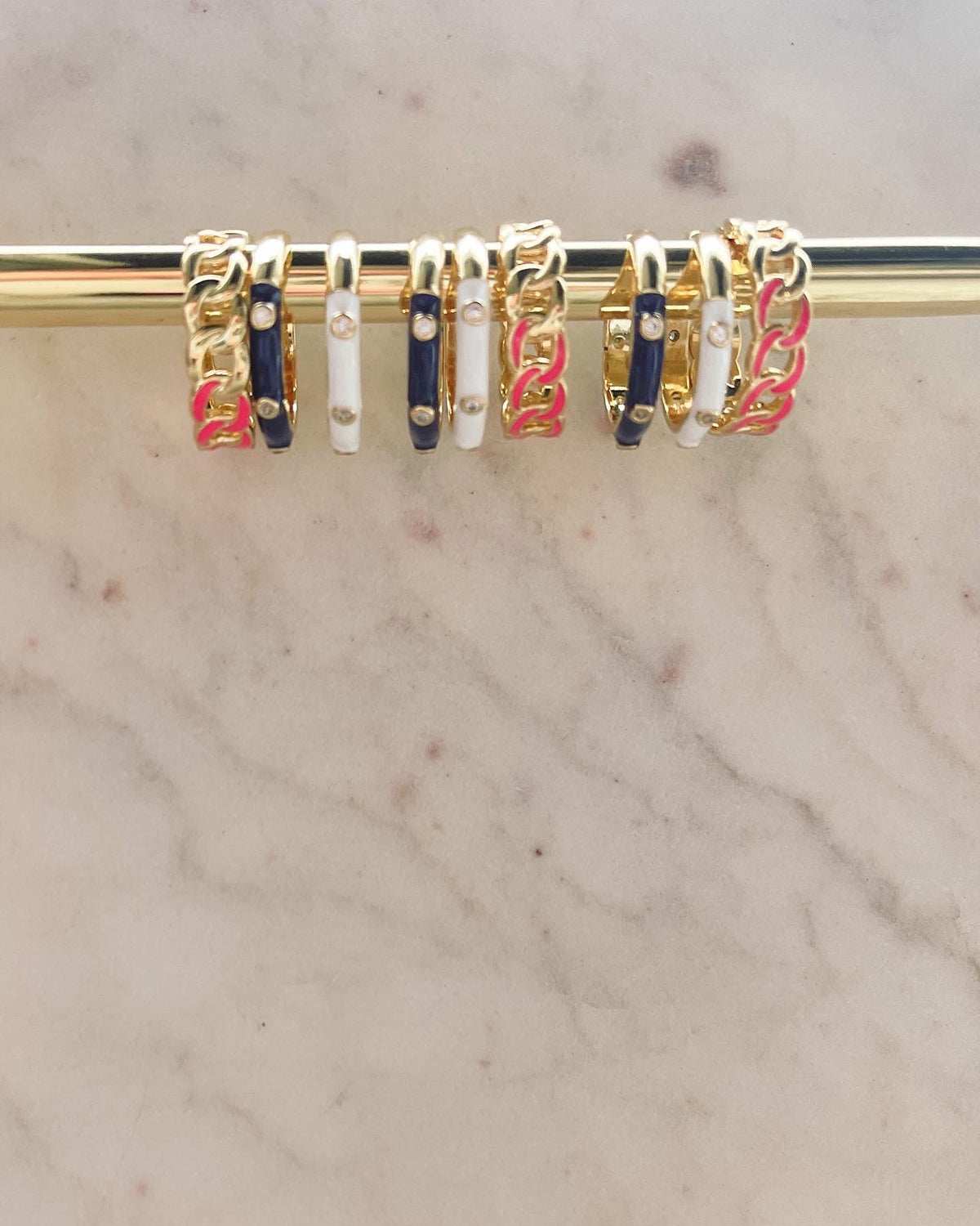 Colorful Gold Band Rings