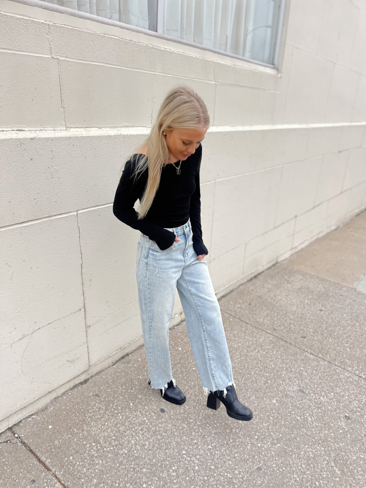 Pleaser High Rise Wide Ankle Jeans