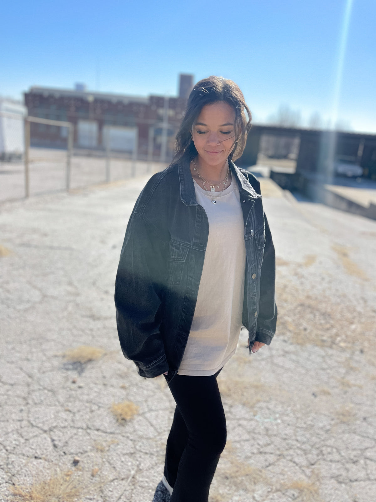 Pale Brown Boxy Loose Fit Crewneck Tee