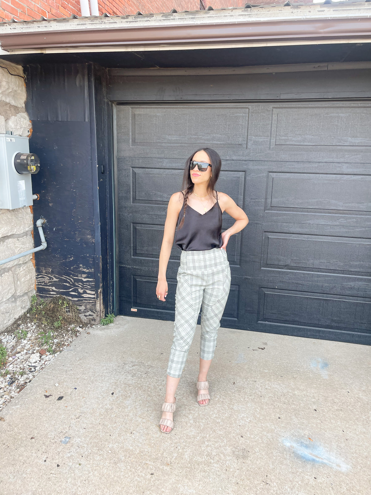 Plaid Pencil Leg Pants