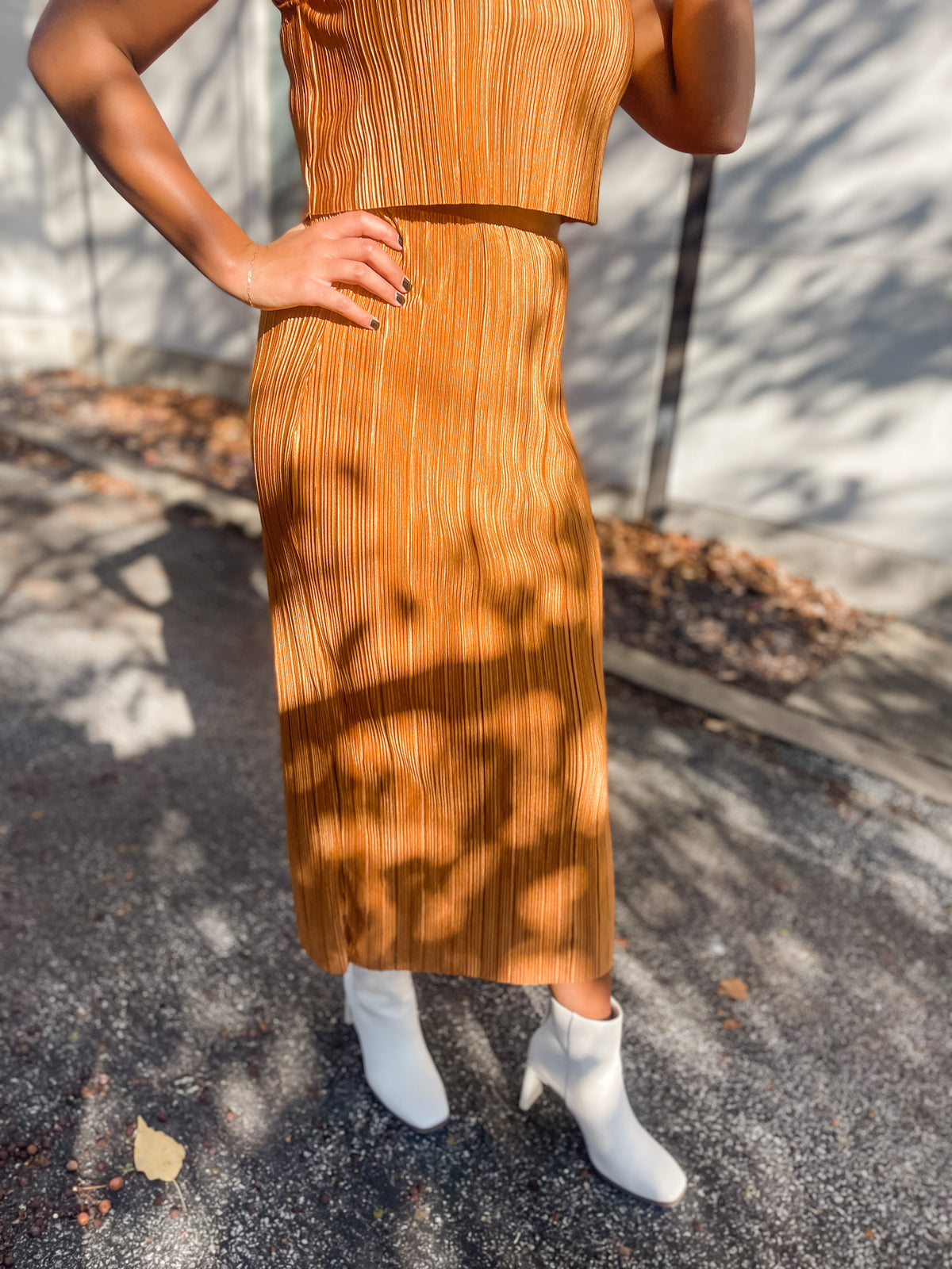 Ribbed Crop Top & Skirt Set