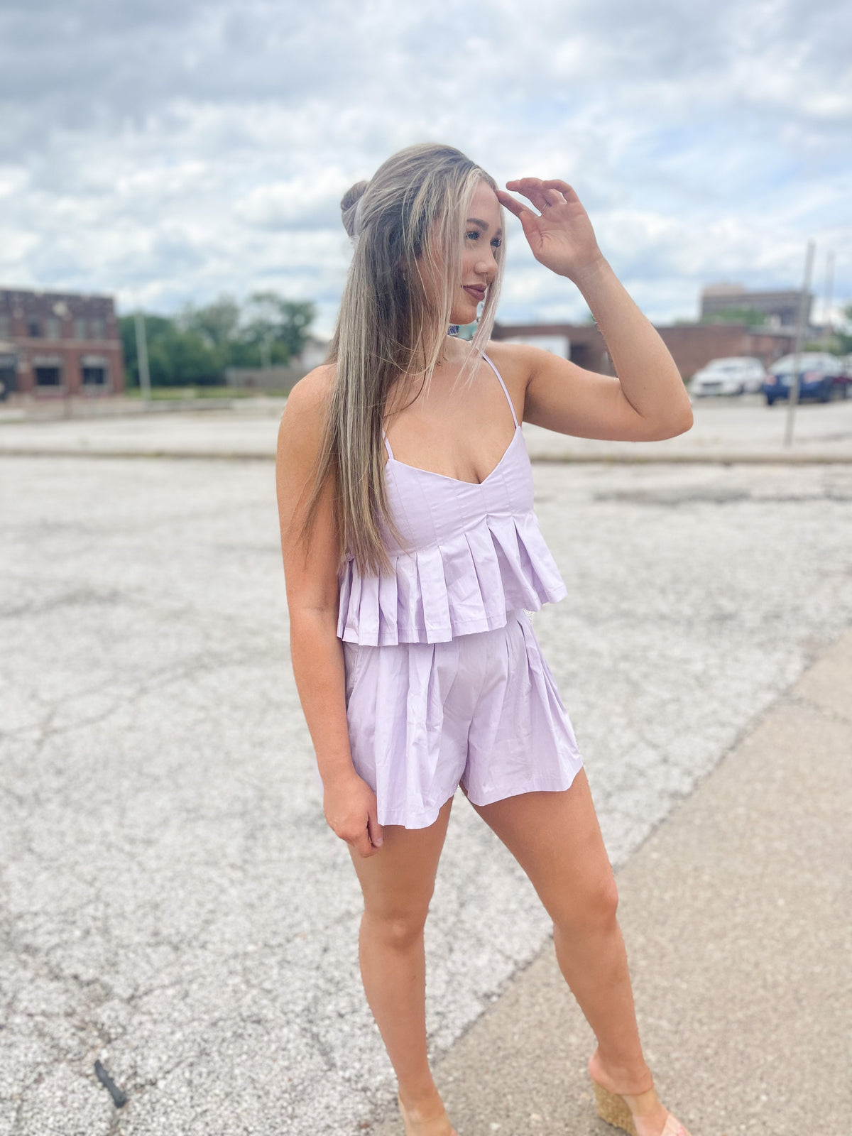 Lavender Skort & Crop Top Set