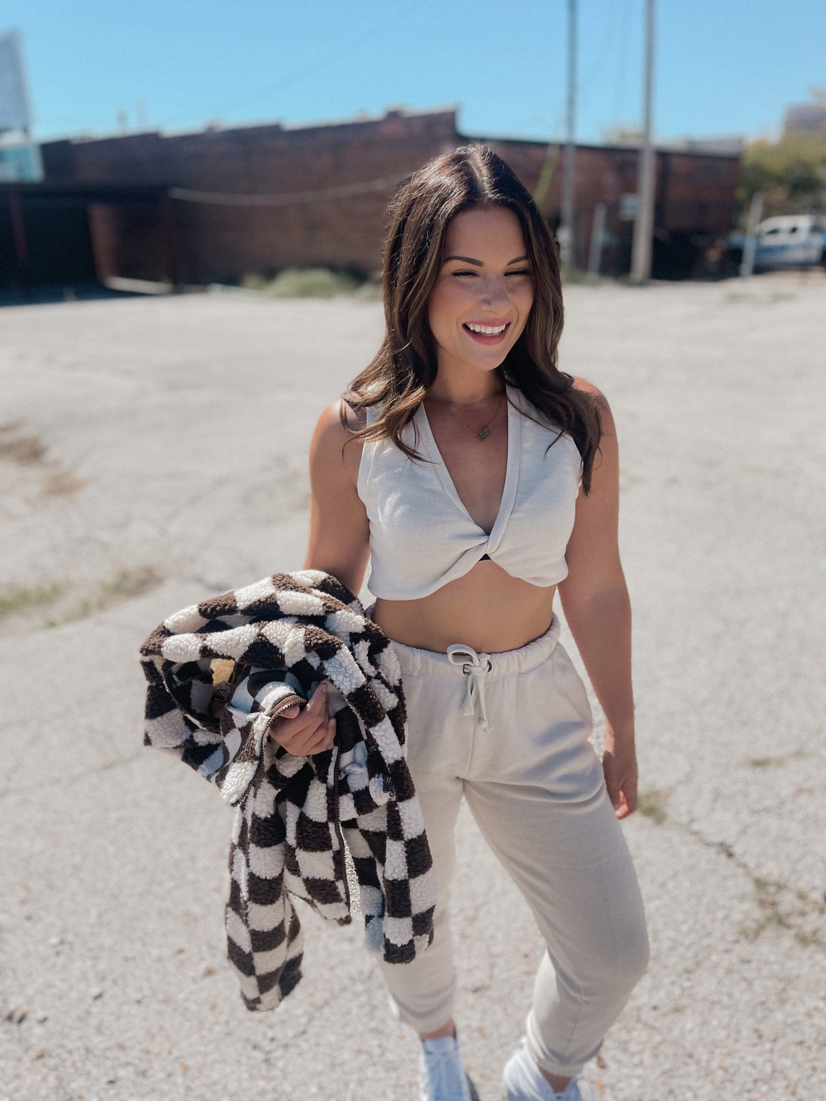 Pearl Burnout Surplice Crop Top
