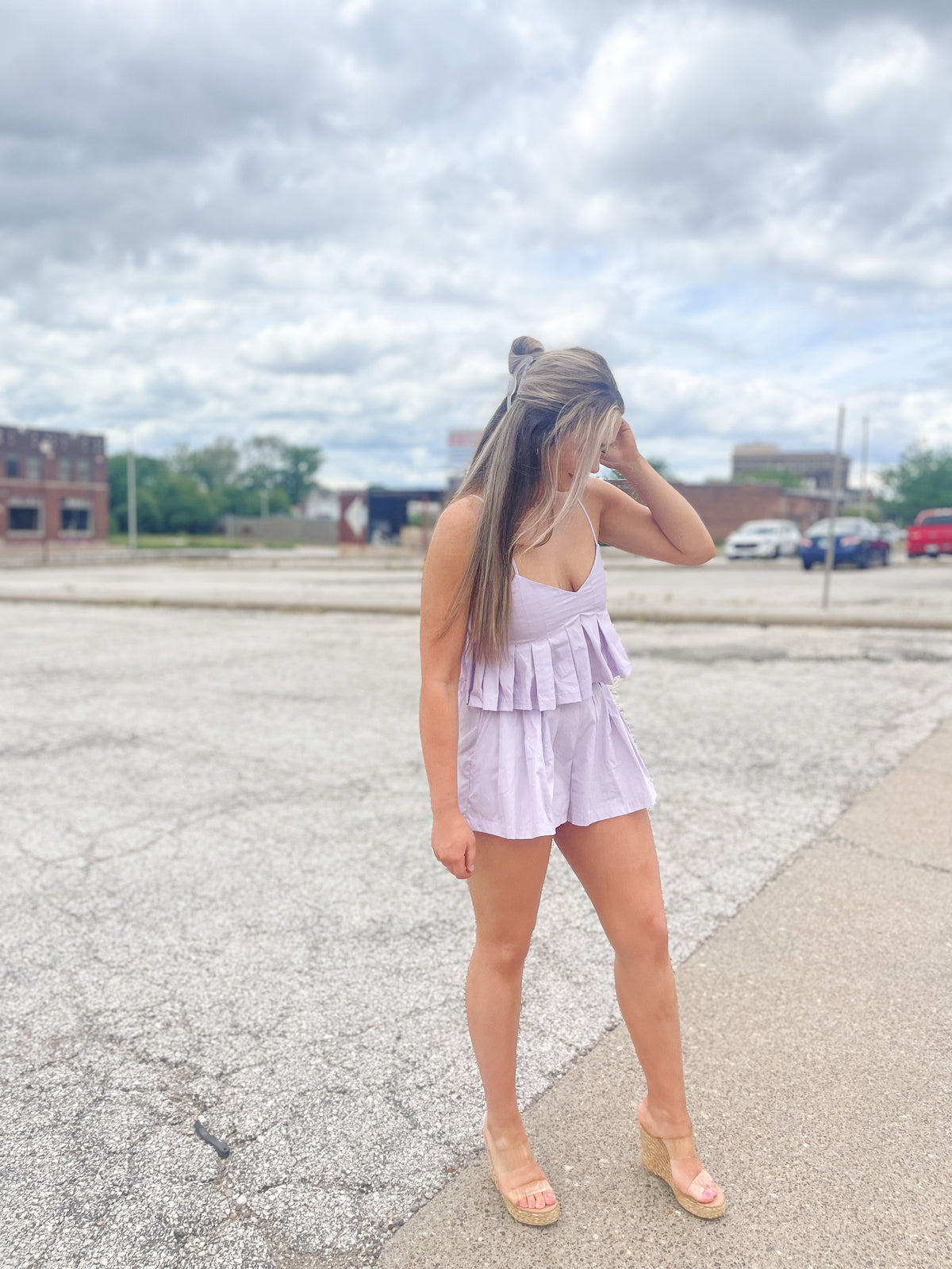 Lavender Skort & Crop Top Set