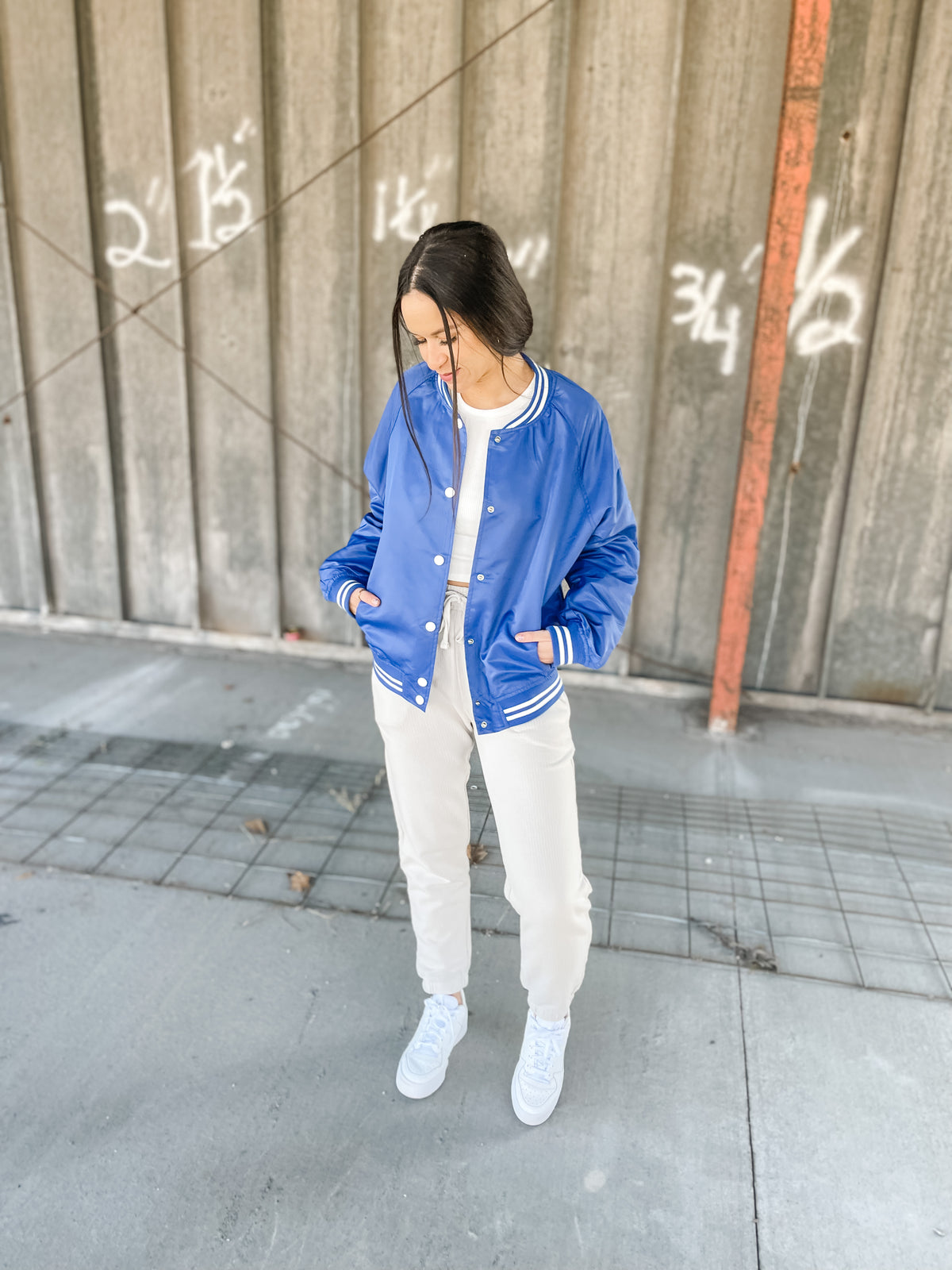 Royal Blue Varsity Bomber Jacket – The Find Boutique LLC ®