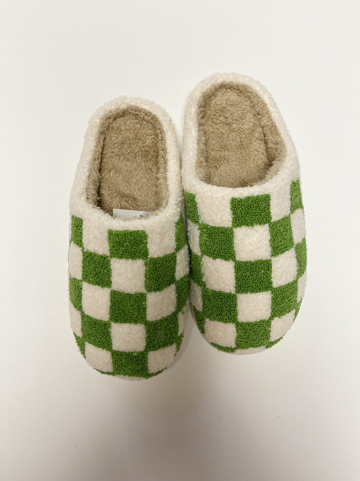 Cozy Green Checkered Slippers