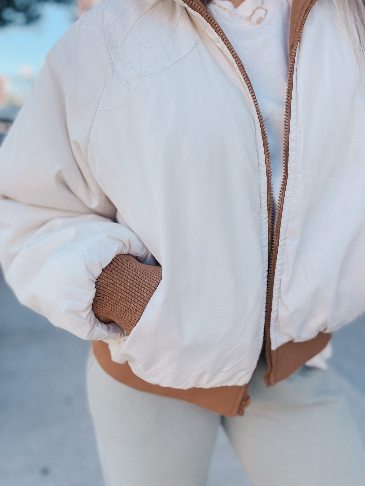Mocha & Ivory Reversible Puffer Coat
