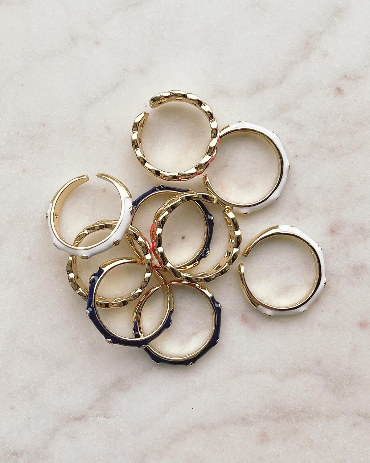 Colorful Gold Band Rings