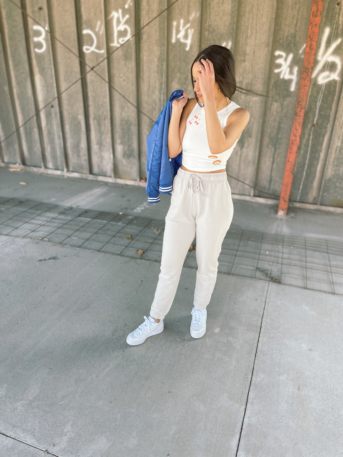 Mineral Washed Ribbed Joggers