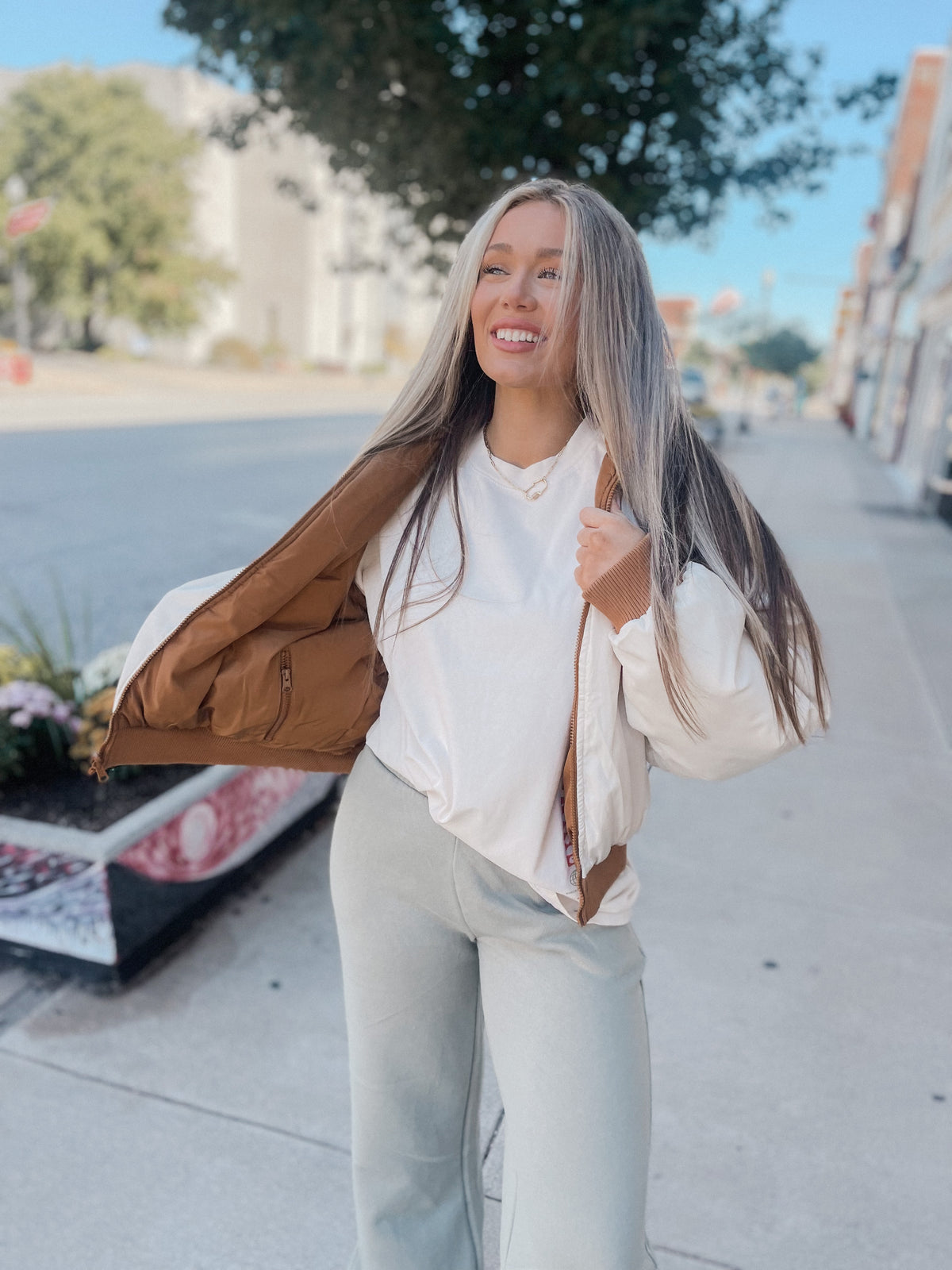 Mocha & Ivory Reversible Puffer Coat