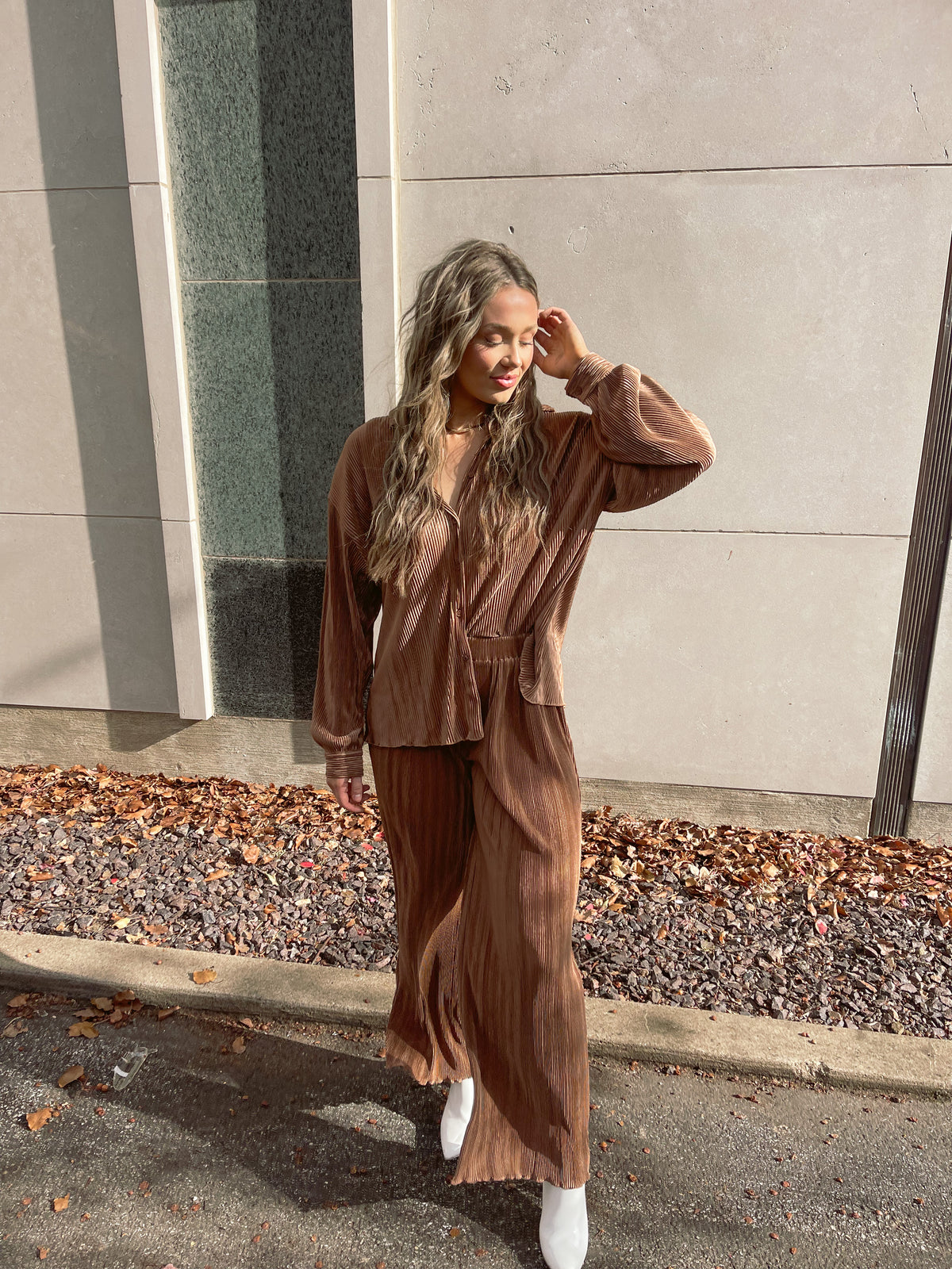 Cocoa Plisse Set - Top Only
