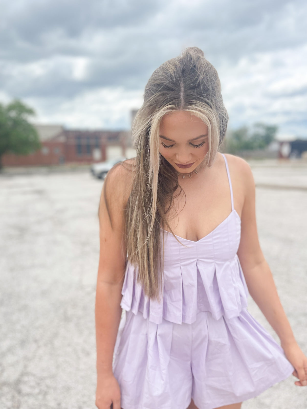 Lavender Skort & Crop Top Set