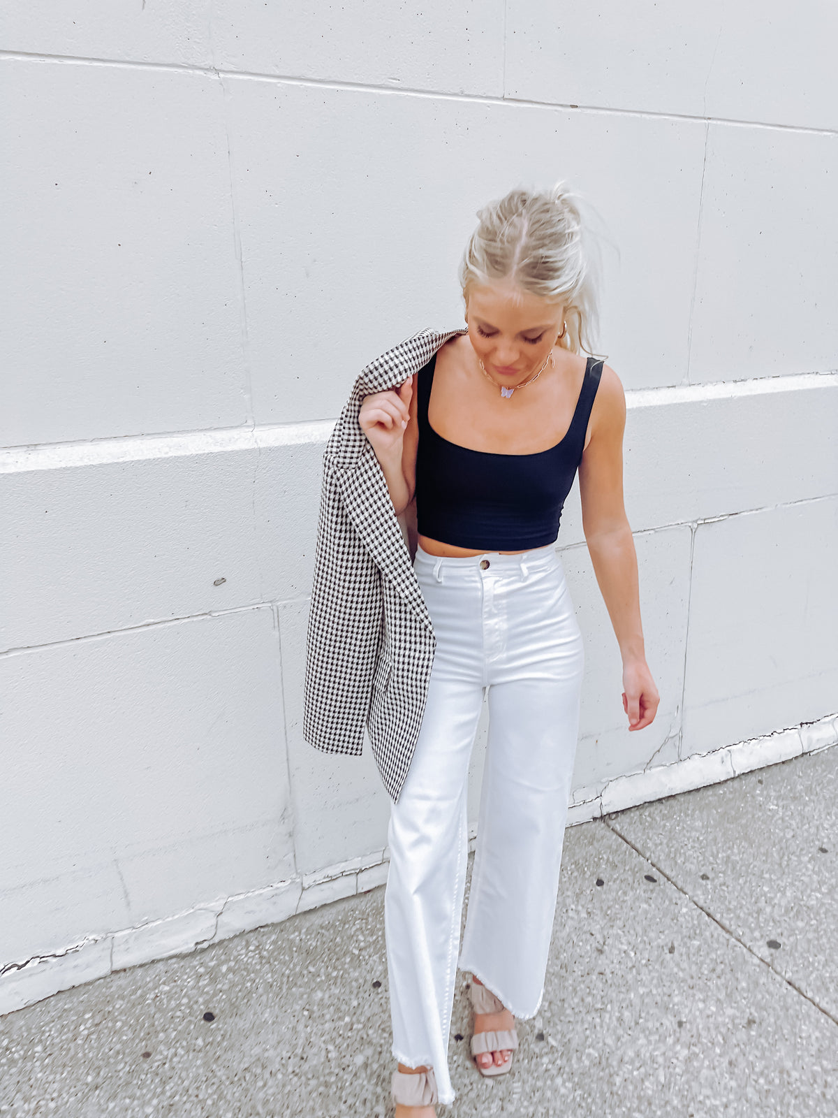 Free Fall High-Waist Pants - Salt Crystal
