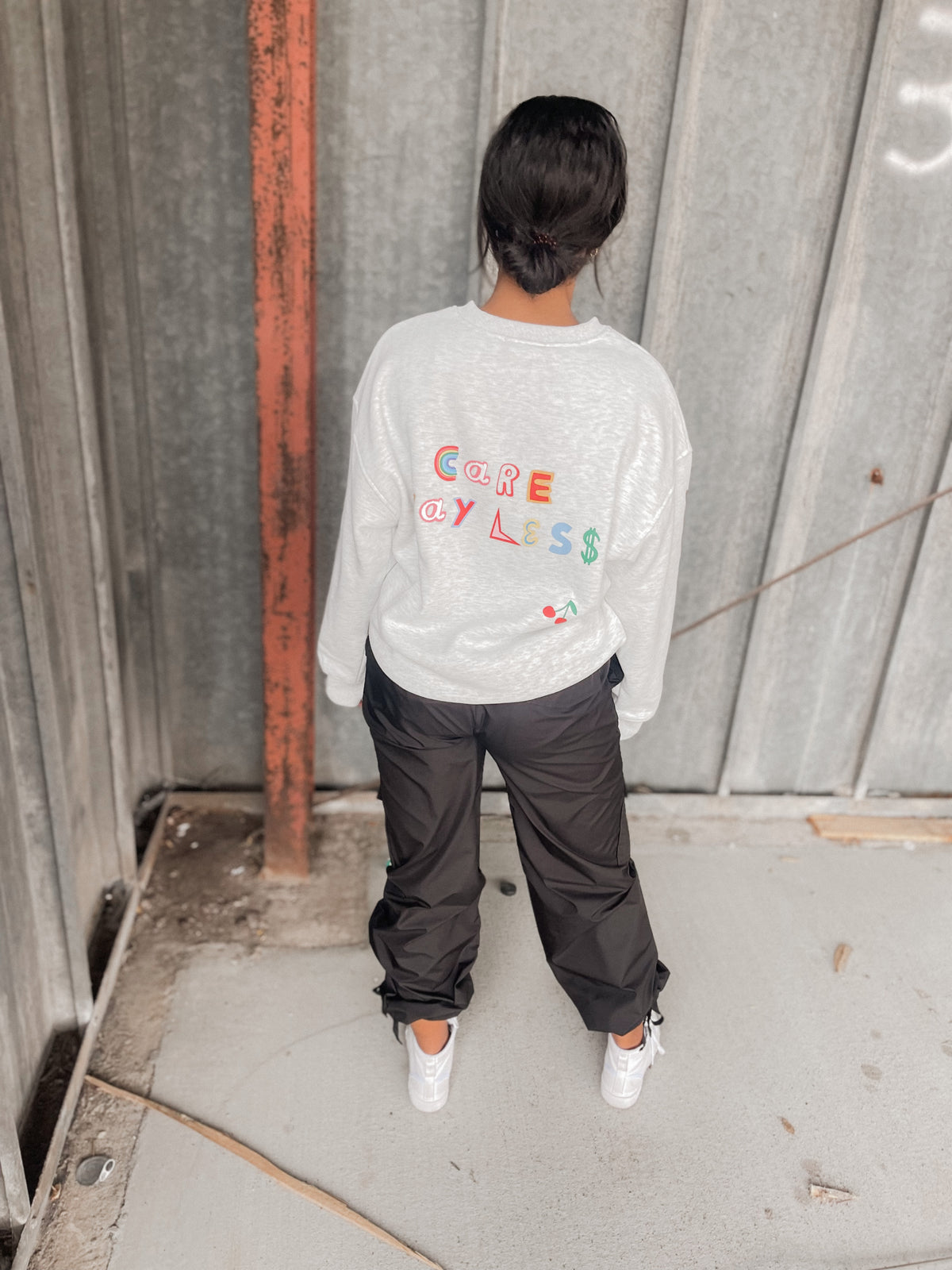 Black Cargo Style Wind Pants