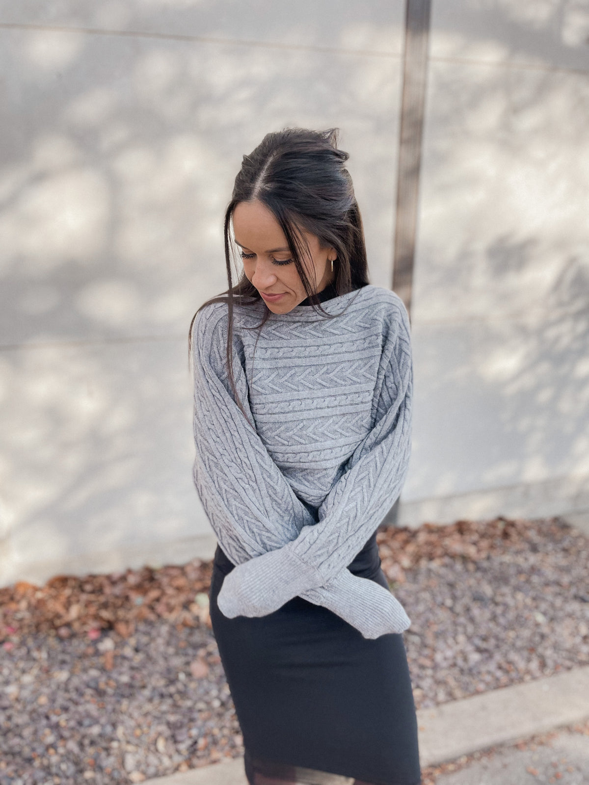 Cropped Dolman Sleeve Sweater
