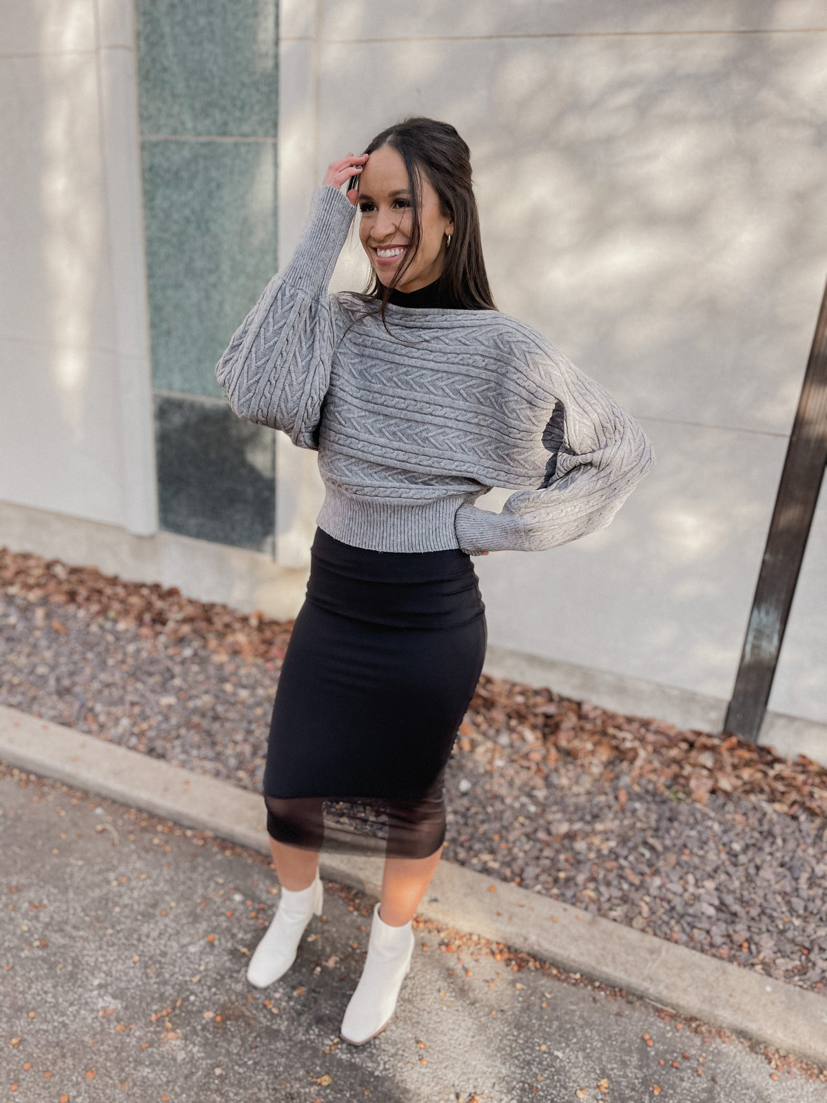 Cropped Dolman Sleeve Sweater