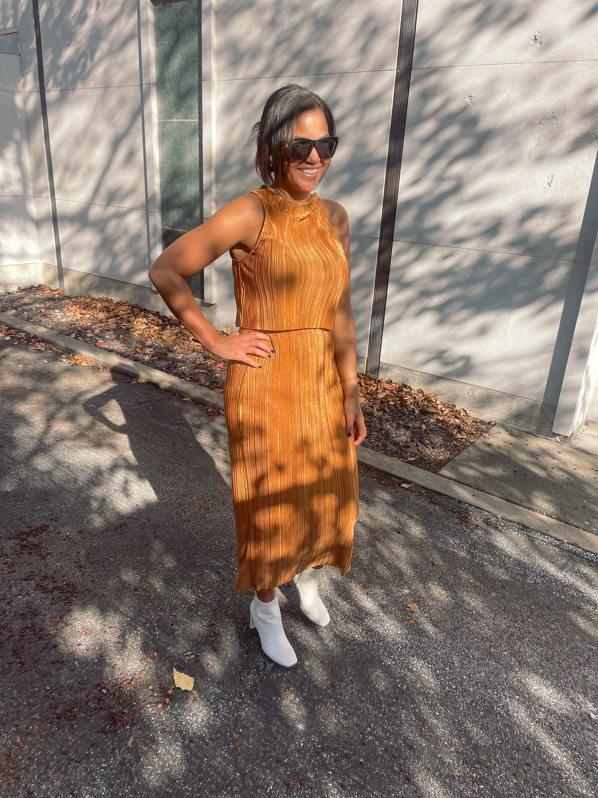 Ribbed Crop Top & Skirt Set
