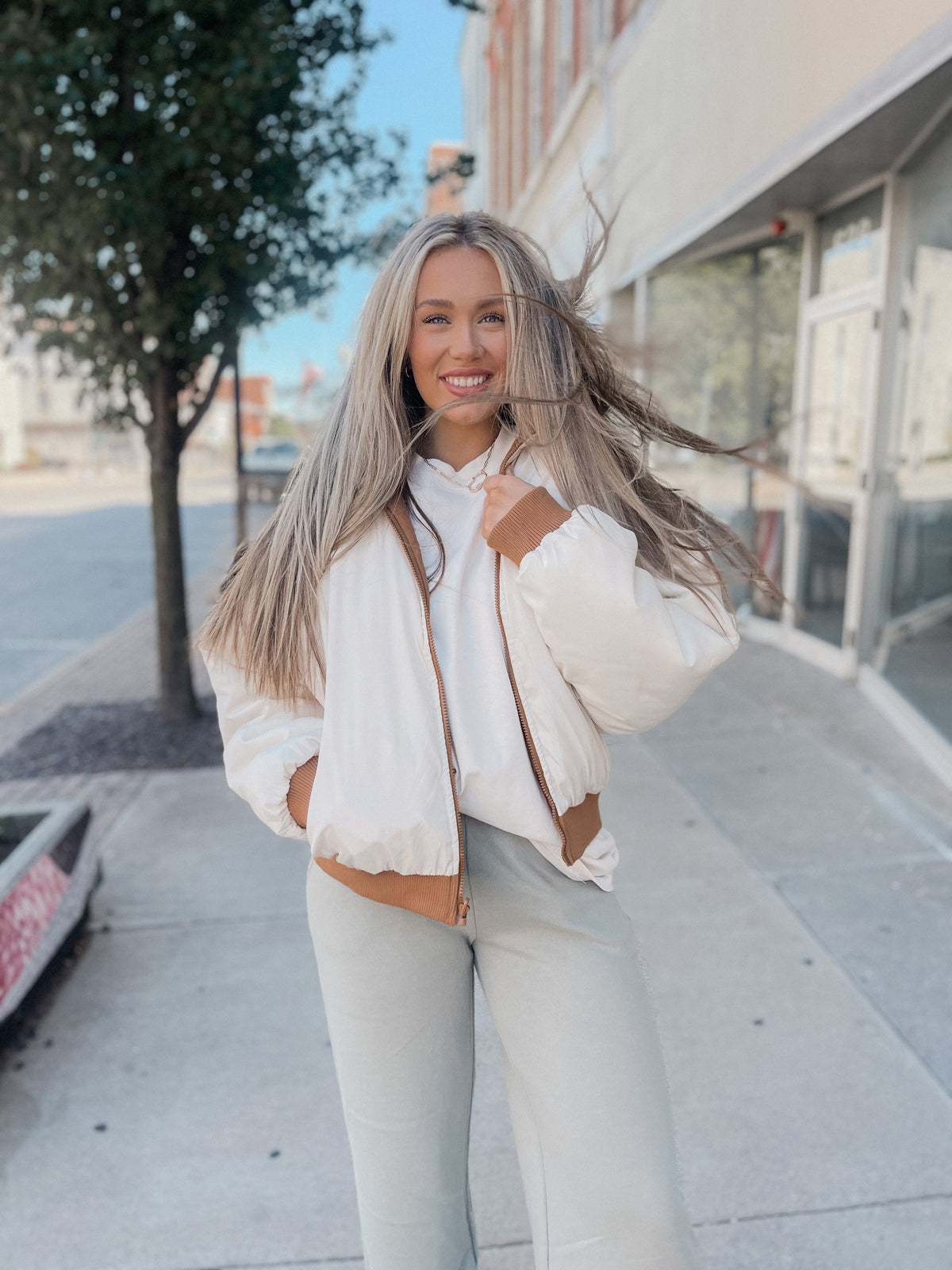 Mocha & Ivory Reversible Puffer Coat