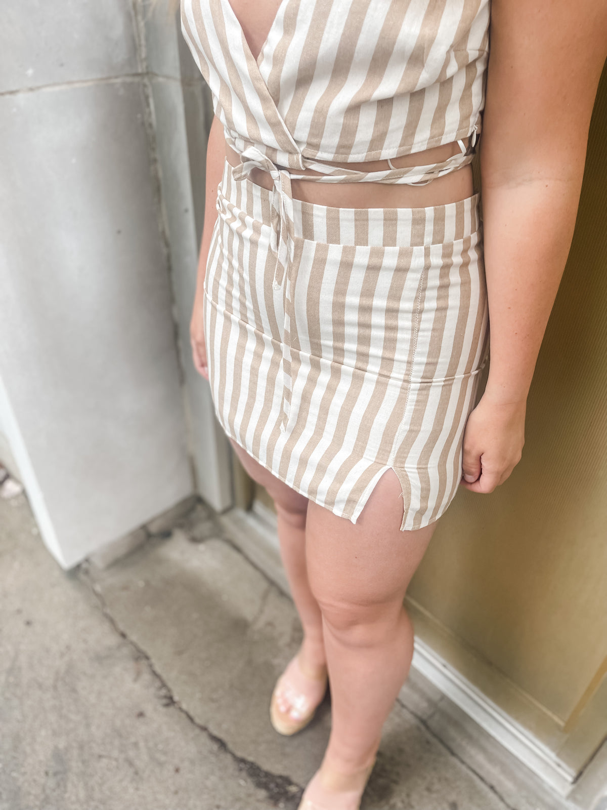 Striped Crop Top & Mini Skirt