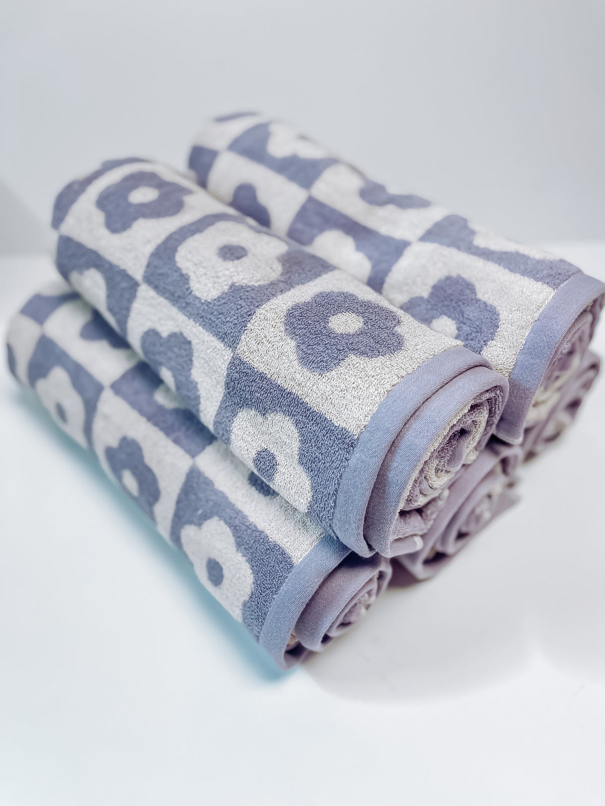 Floral Checked Beach Towel