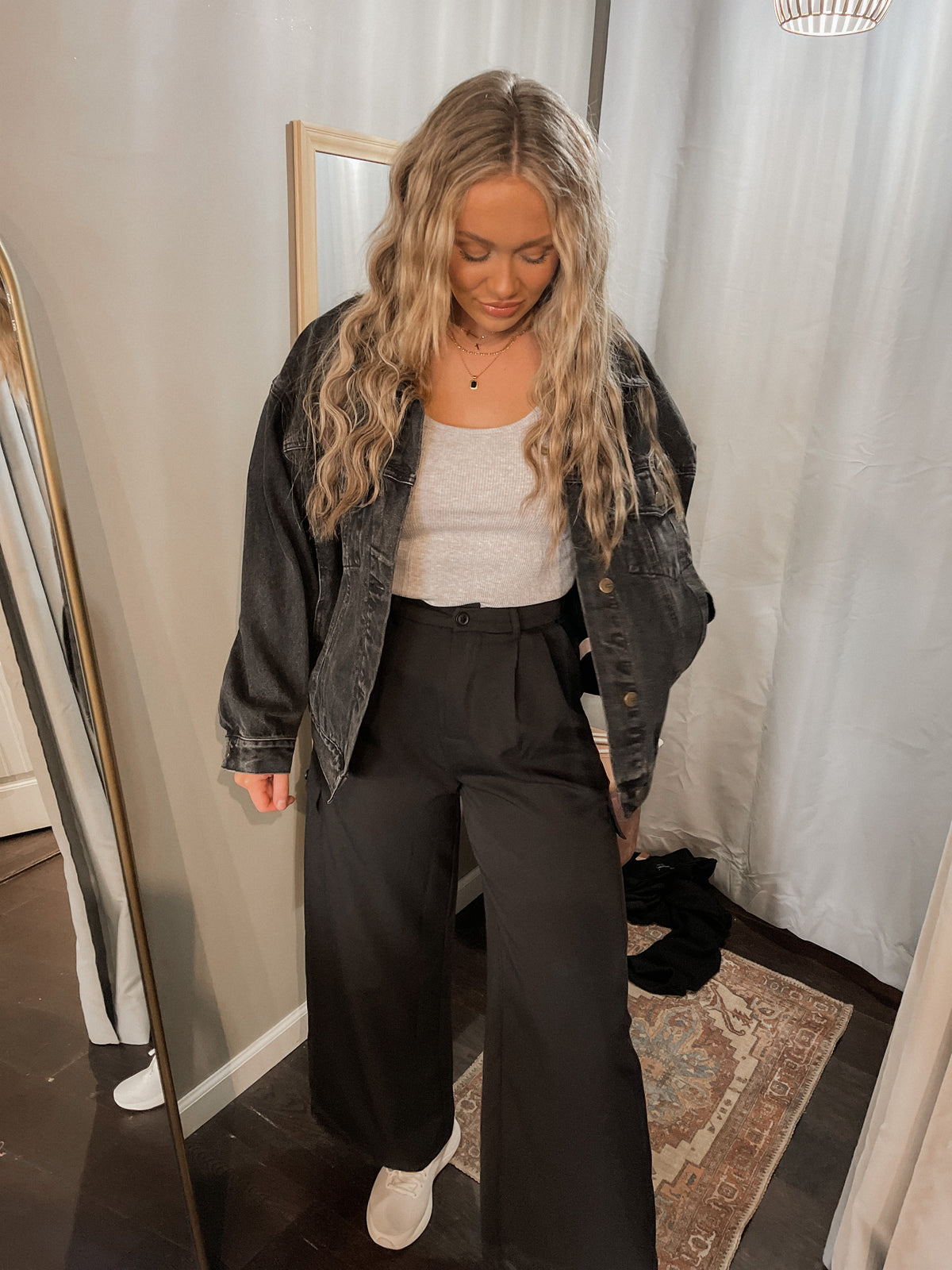 Black Wide Leg Cargo Pants