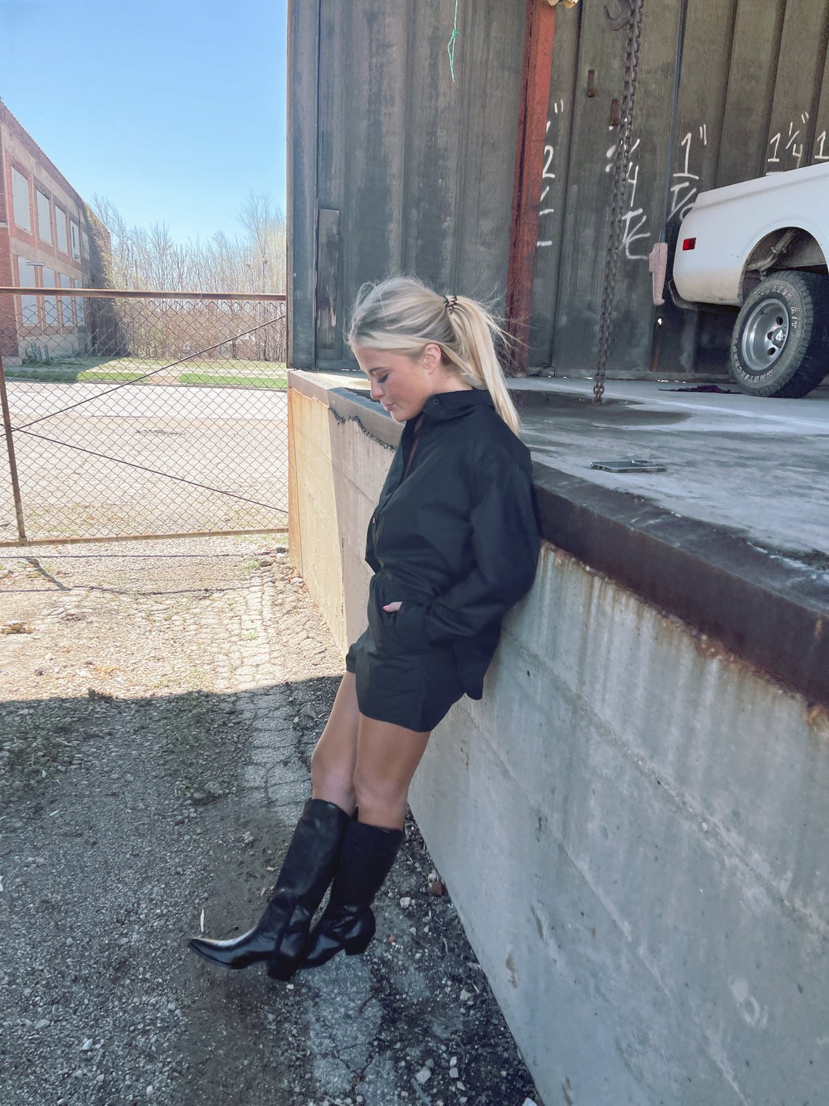 Black Oversized Button Up Shirt