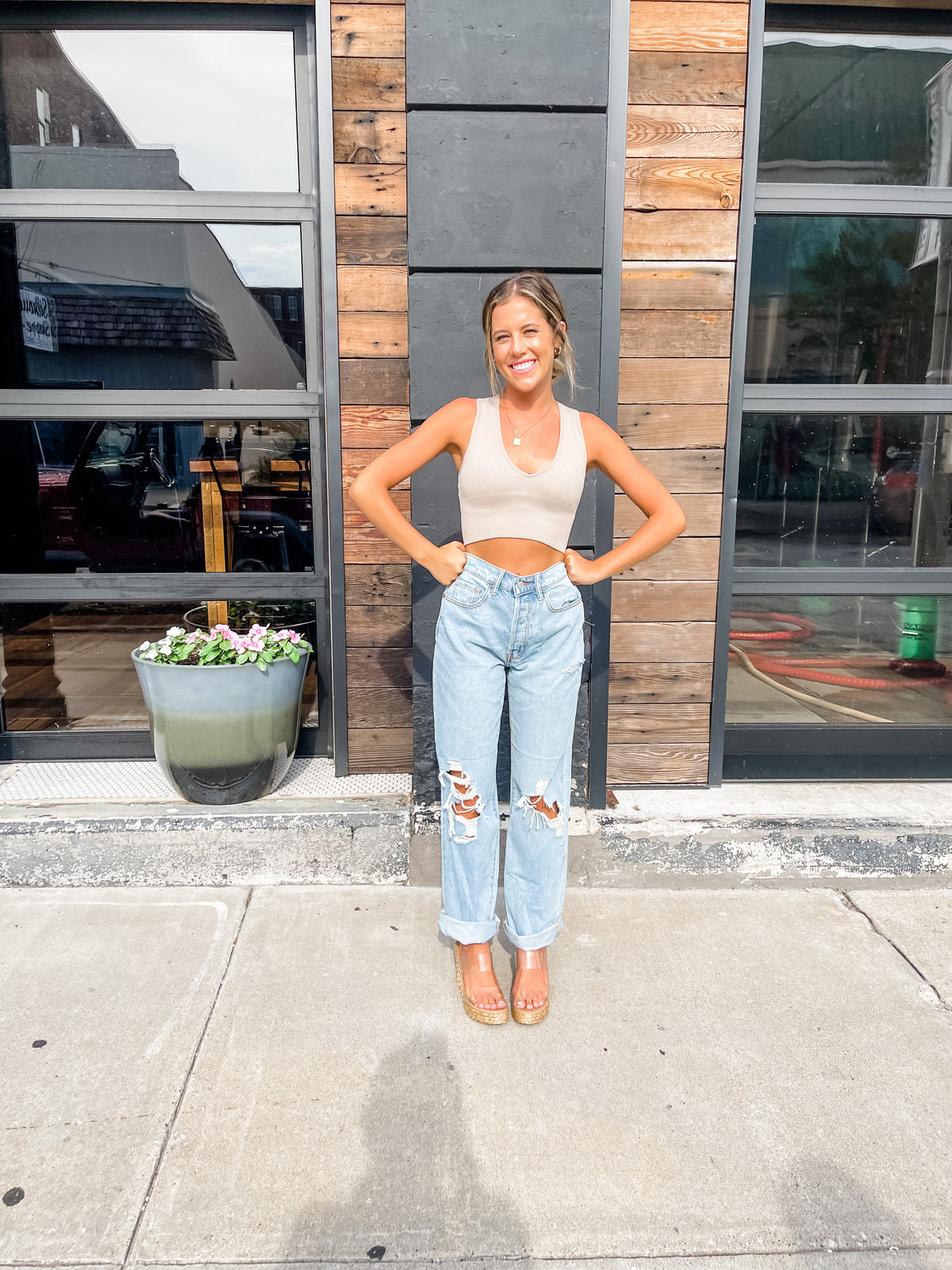 High Rise Relaxed Cuff Dad Jean