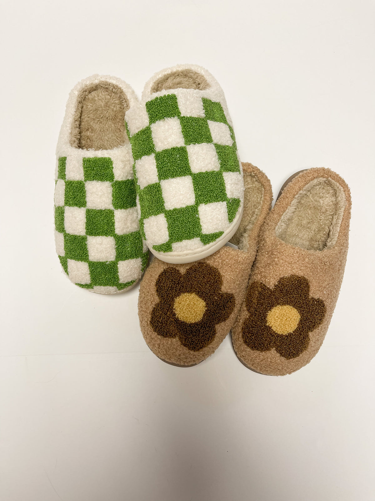 Cozy Green Checkered Slippers